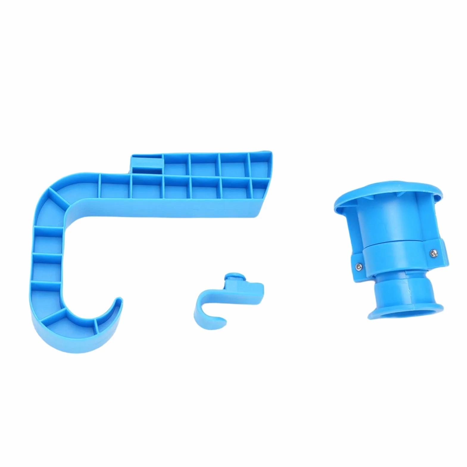 Cesta de Almacenamiento para Piscina con Portavasos, Organizador Colgante de Plástico, Accesorio de Gran Capacidad para Piscinas Elevadas y Espacios Al Aire Libre (BLUE)