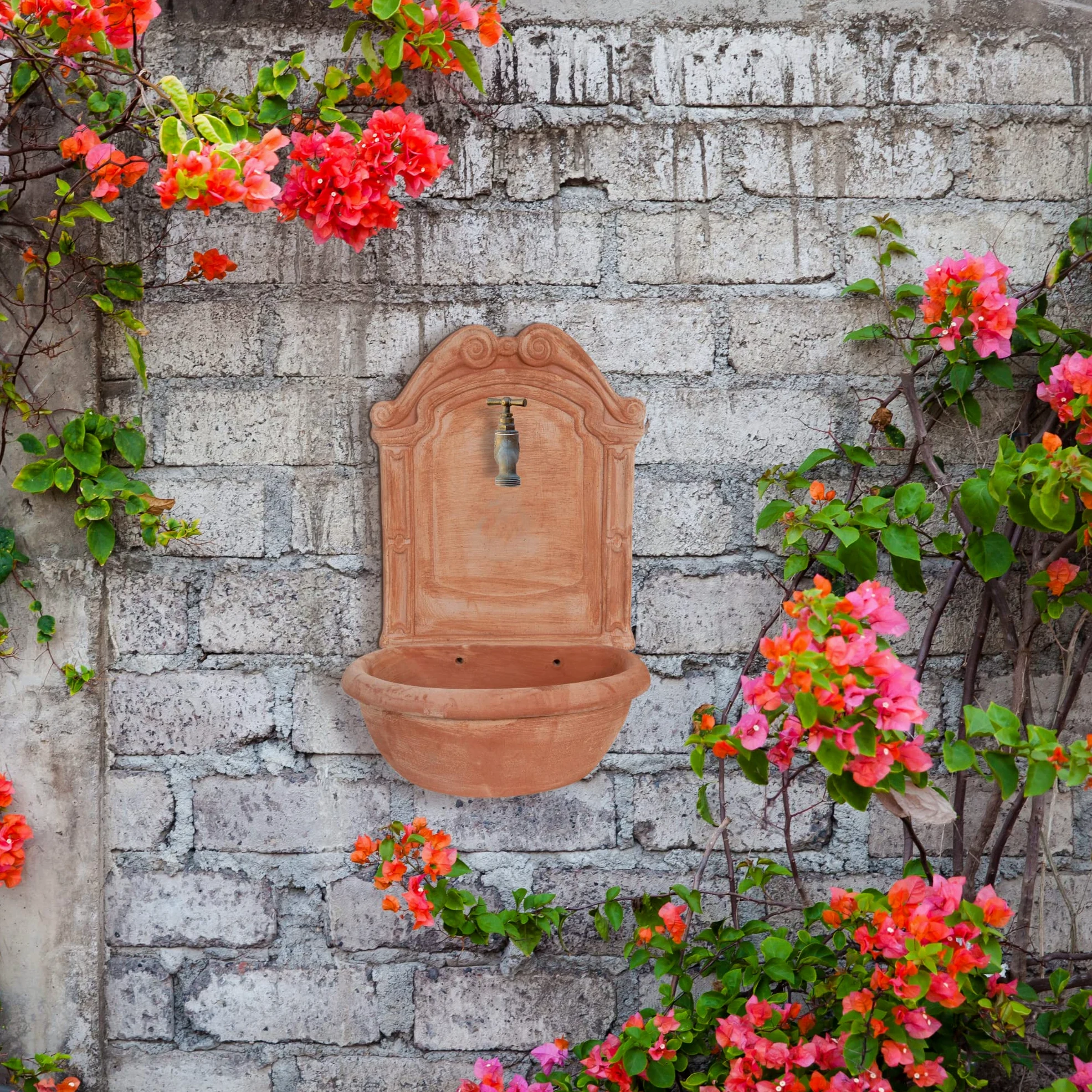 Biscottini Fuente jardin exterior de terracota L45XPR64XH36 - Fuente de agua fria - Decoracion hogar - Decoracion jardin - Figuras decorativas - Figuras jardin exterior - Fuente - Fuente agua