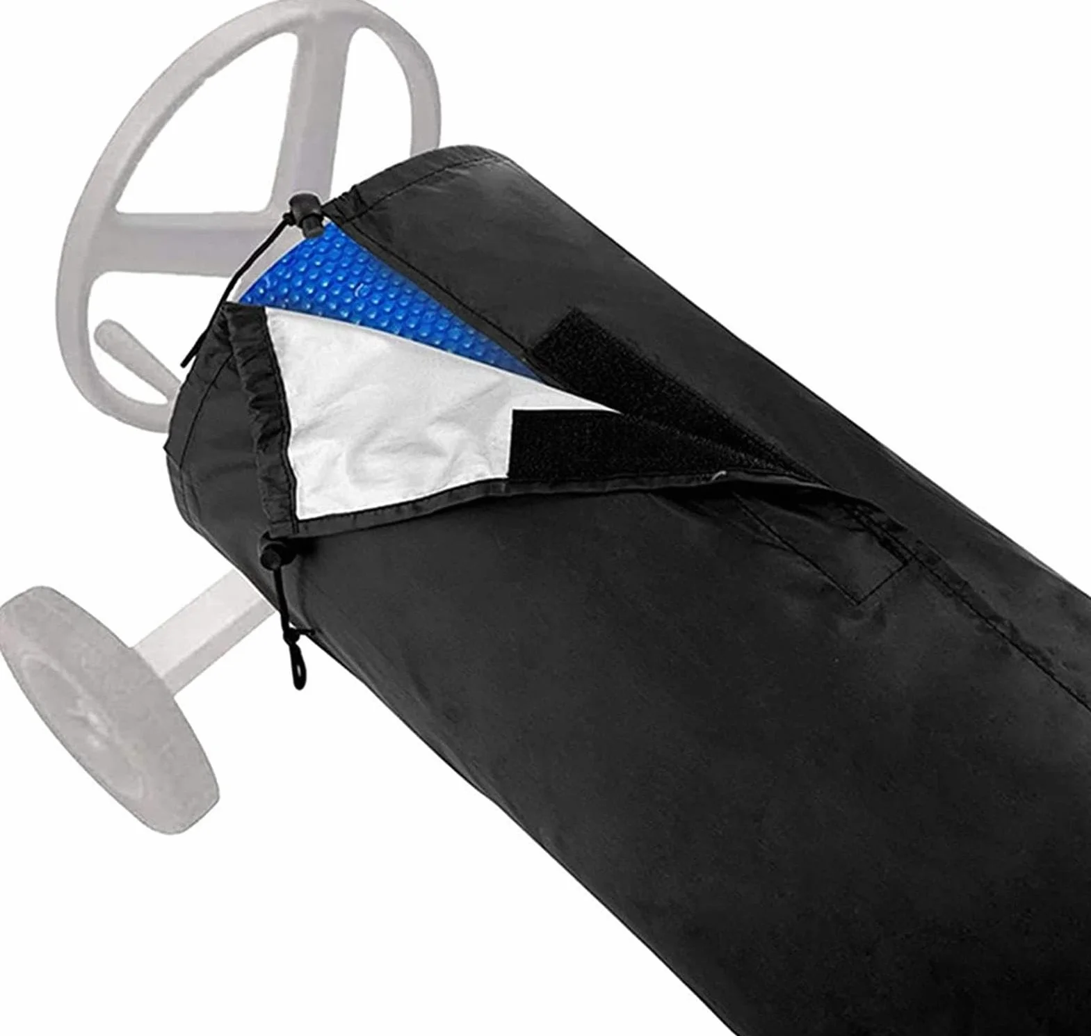 Cubierta para carrete de piscina – Escudo protector resistente, lona impermeable resistente a los rayos UV, correas ajustables fácil de montar | para bobina de cubierta solar para piscinas f