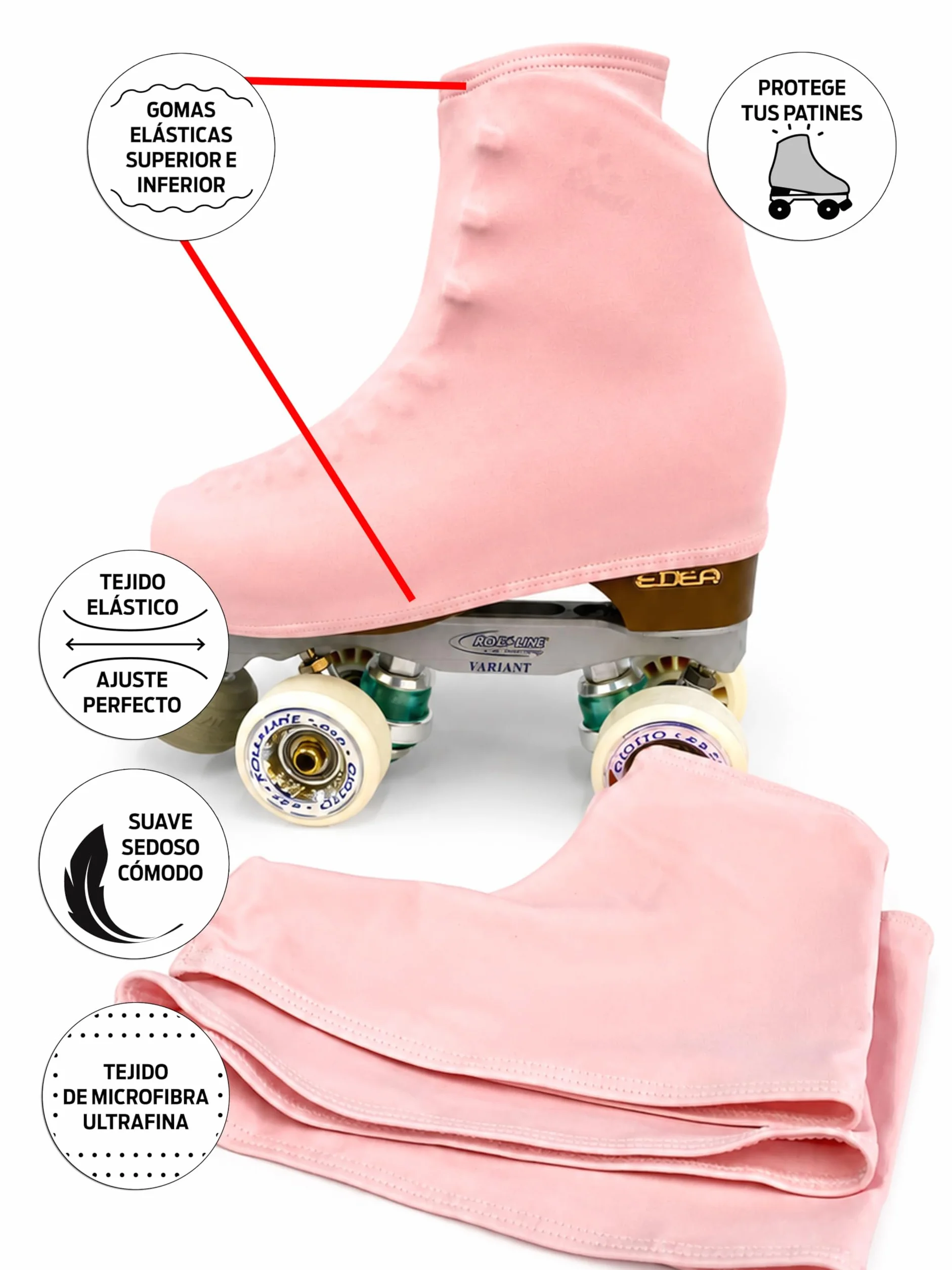 CRLSPORT Cubre patín para niña y Mujer, Funda Patinaje Hielo 180 Densidad Talla Universal Rosa Bebé