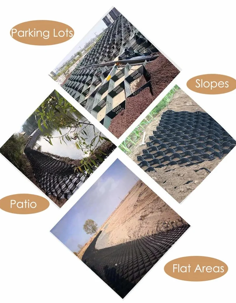 Geocelda Estabilizador para Grava Piedra Calzada/Estacionamiento/Jardín Cuadrícula Geográfica Rejilla de Tierra, Rejilla de Estabilización de Grava de Servicio Pesado, Geomalla Plegable Flexible, 2 Pu