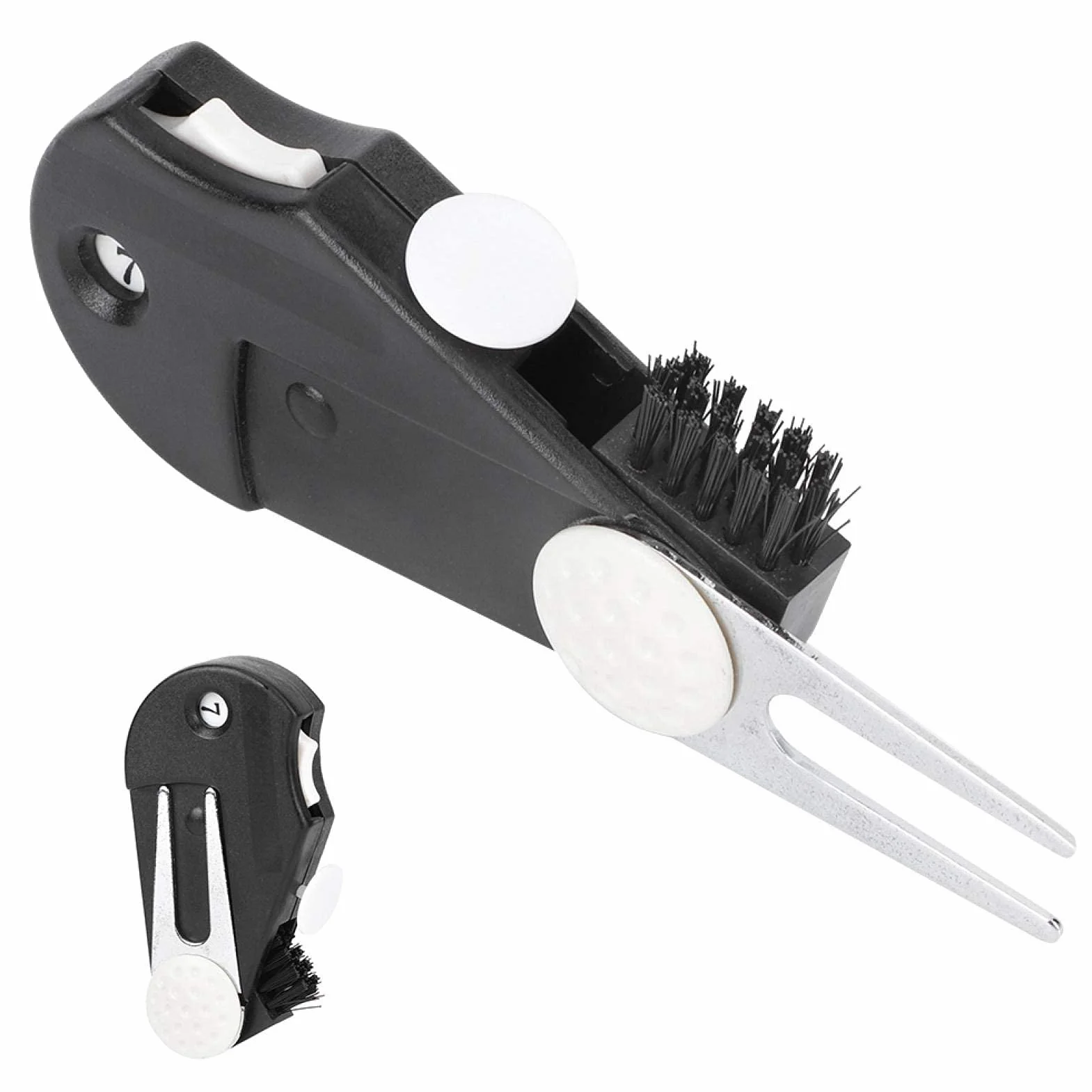 Agatige Golf Divot Tool Marcador Multifunción Pelotas Golf Diapasón Contador Golpes Pinza Cinturón