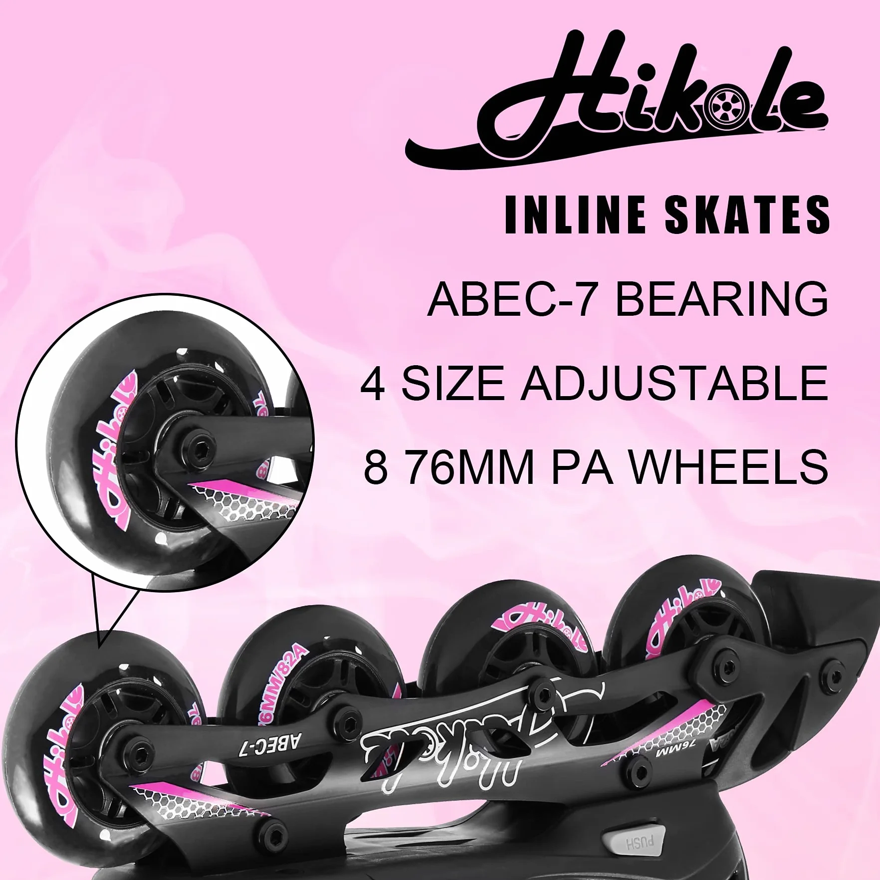 Hikole Adjustable Inline Skates Size 4-16 for Women Men Teens Beginners