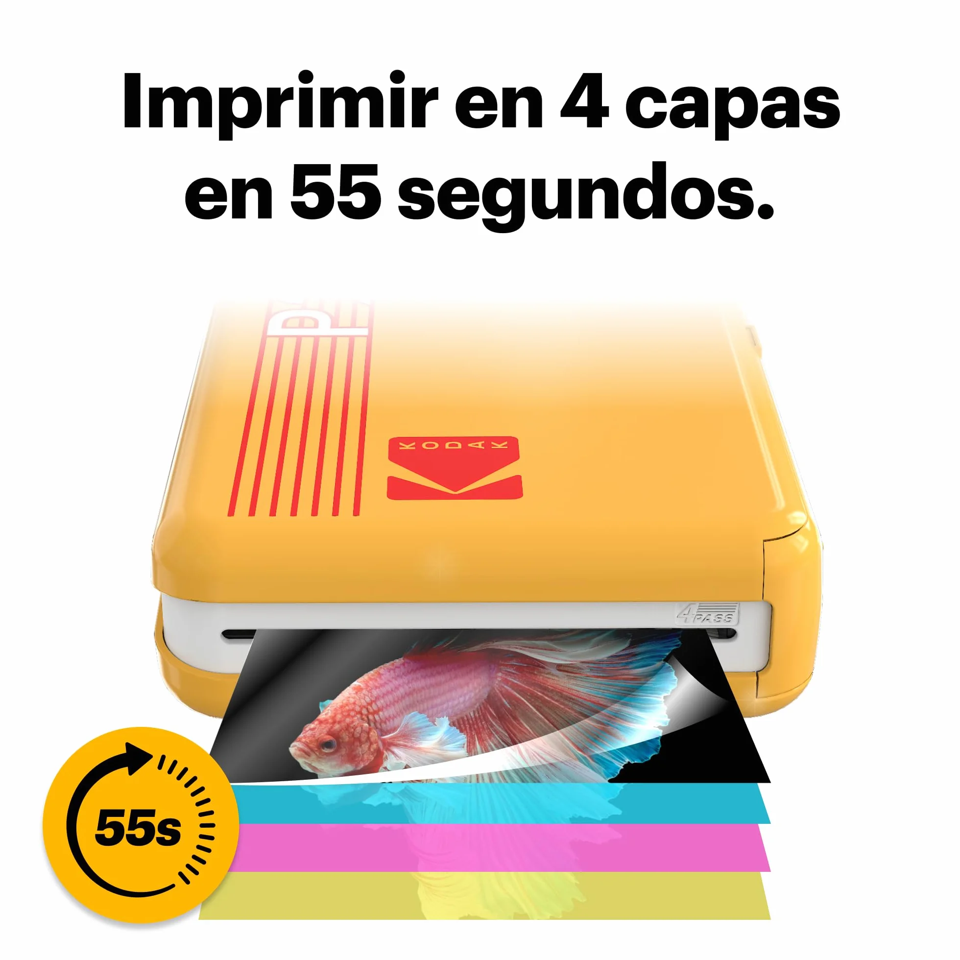 KODAK Mini 2 Retro Impresora Fotográfica 4Pass 54X86mm Bluetooth Blanco