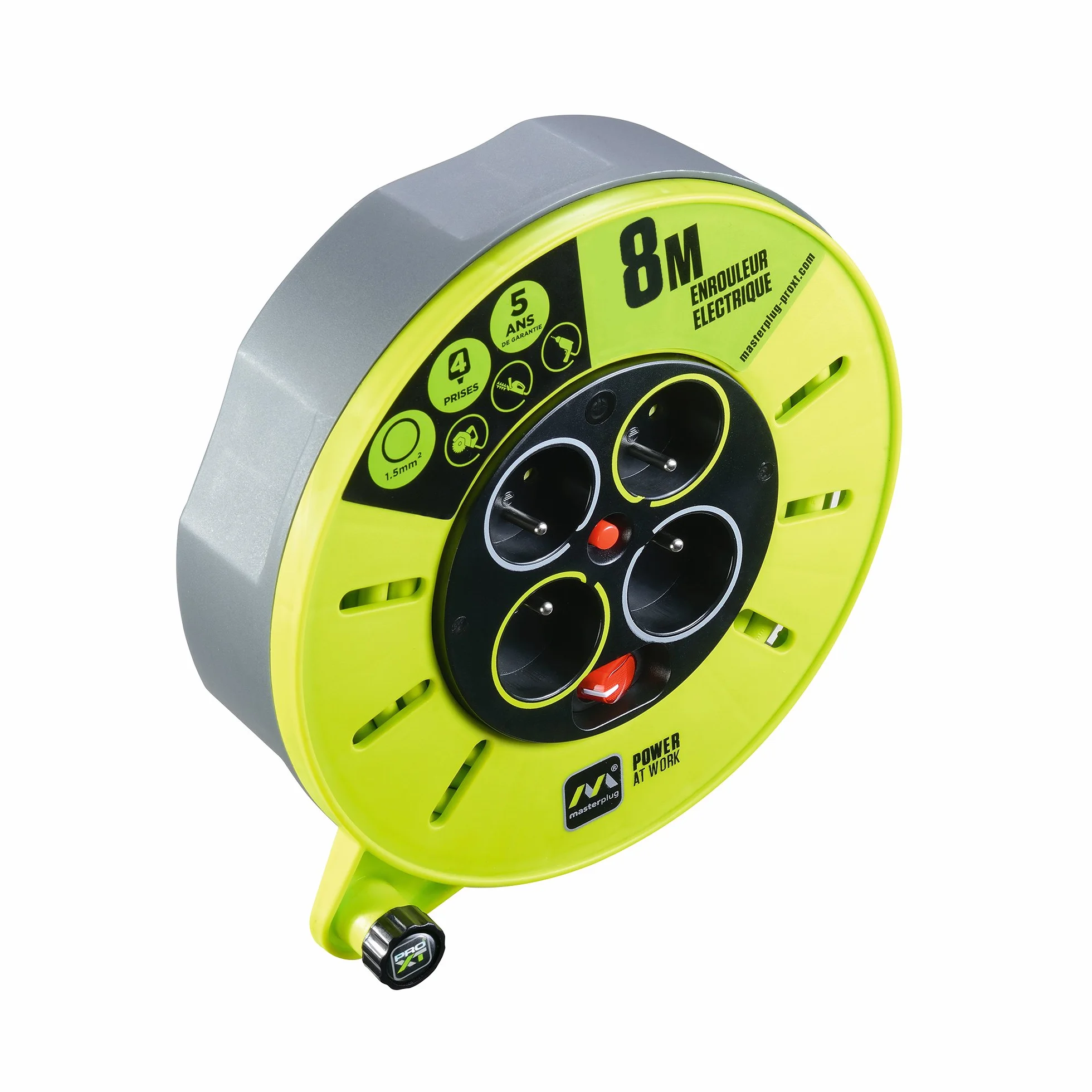 Masterplug CMF08164SL-PX - Enrollacable color Verde