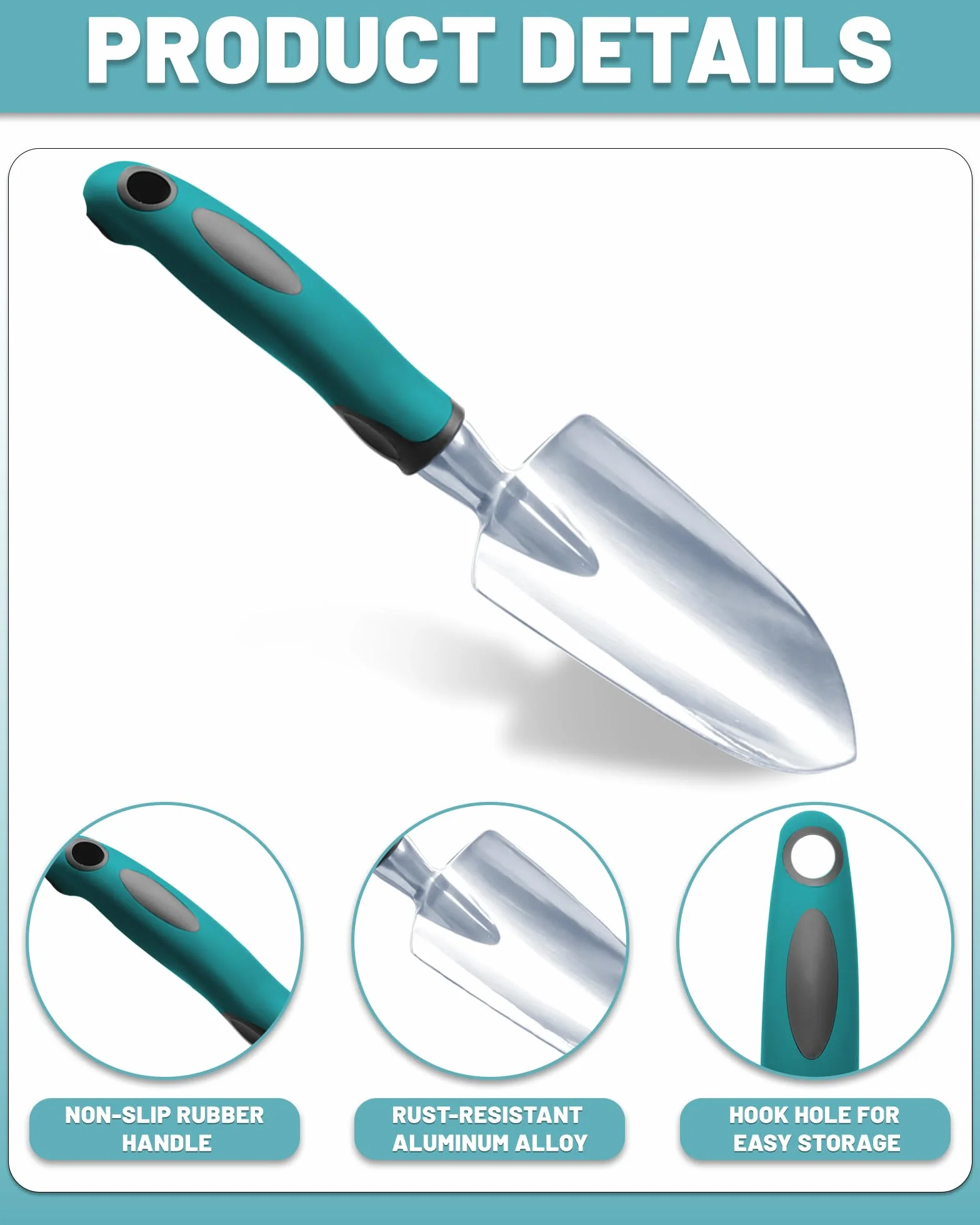 7 Piezas Juego de Herramientas de Jardinería con Mango Ergonómico – Kit de Herramientas de Jardín Anti-Rust con Bolsa de Almacenamiento – Regalo Ideal para Jardinería