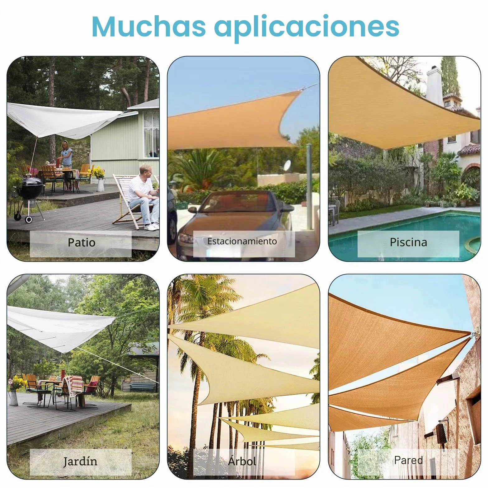HOMPER Juego de Accesorios para toldos, Juego de herrajes de Acero Inoxidable para Trabajo Pesado con sombrilla Sun Shade para triángulo y escuadra, Accesorios de fijación de Vela Sun Shade