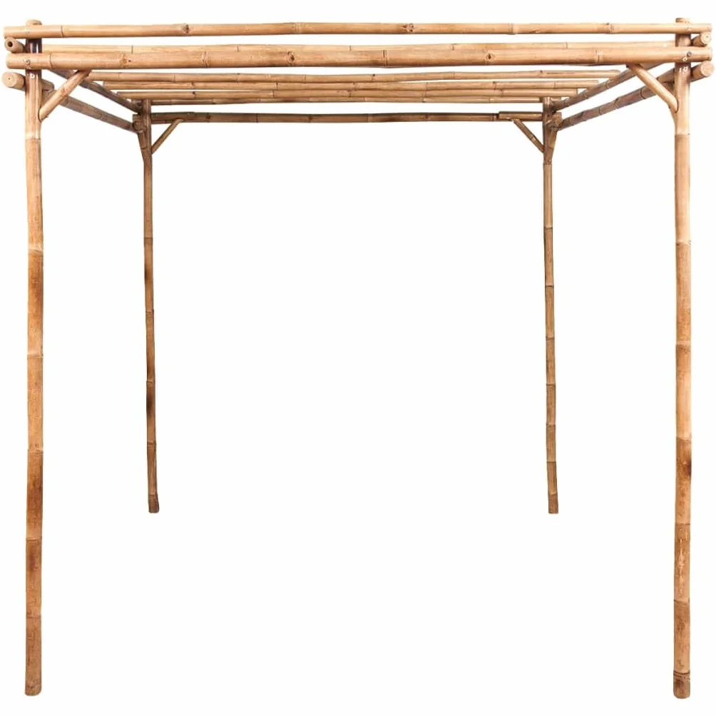 vidaXL Pérgola de Bambú Mueble de Patio Realidad Bambú Armadura de Flora Planta Bien Decorado al Patio Jardín Naural Ligero Verdor 170x170x220 cm