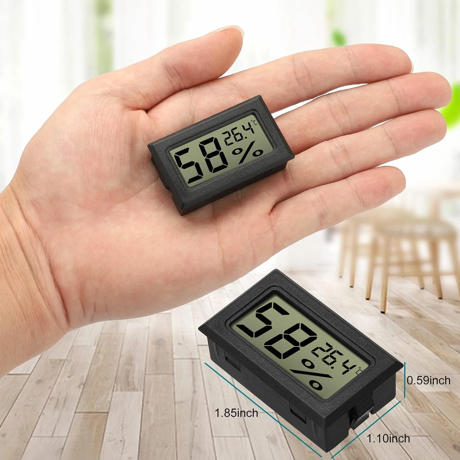EEEKit Pack de 8 Mini Termómetros Higrómetros Digitales, Monitor de Humedad y Temperatura Ambiente Interior para el Hogar, Celsius