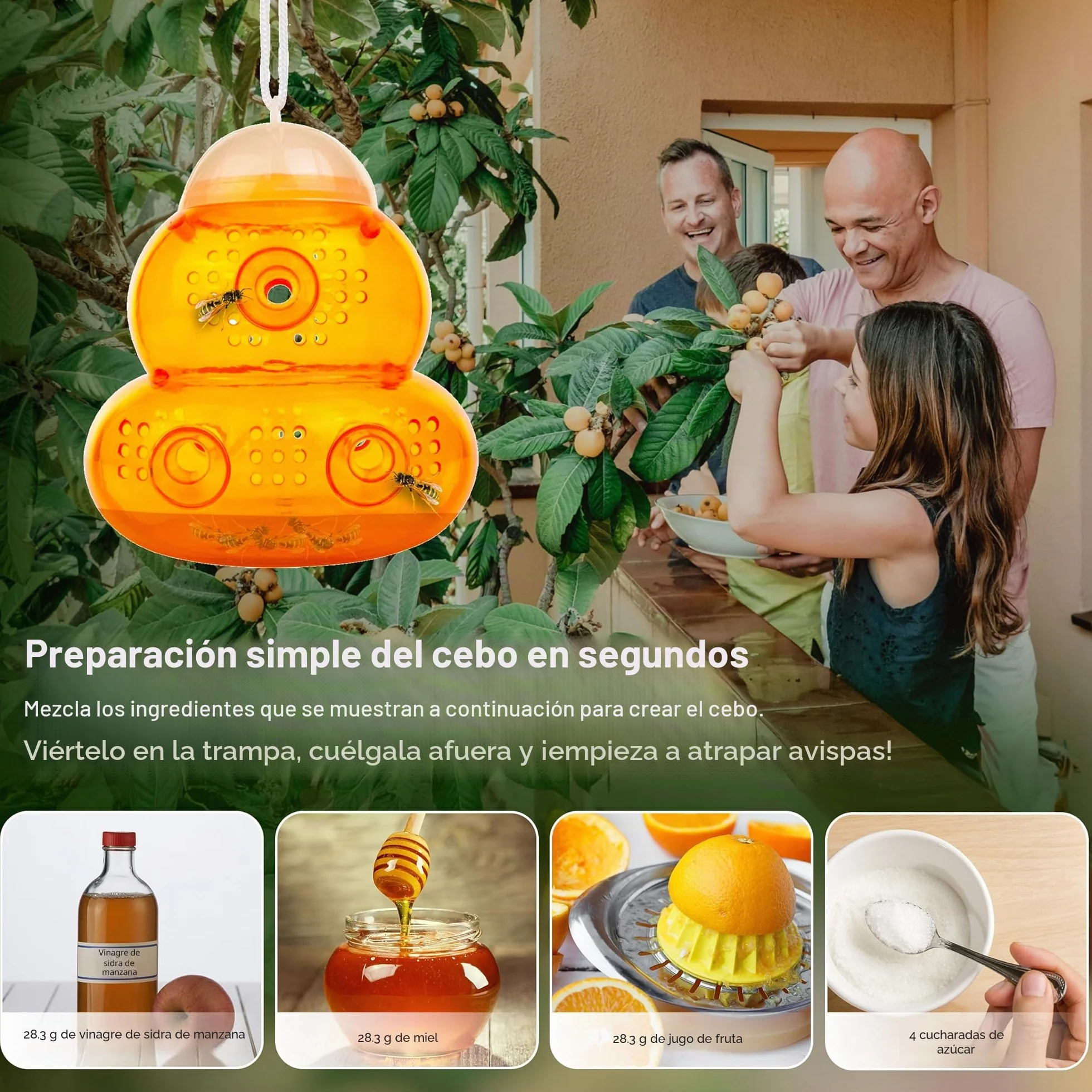 ASPECTEK Trampa para Avispas Trampa para Avispón, Abeja y Avispa Abejorro. 2 Unidades (Trampa de Abeja)