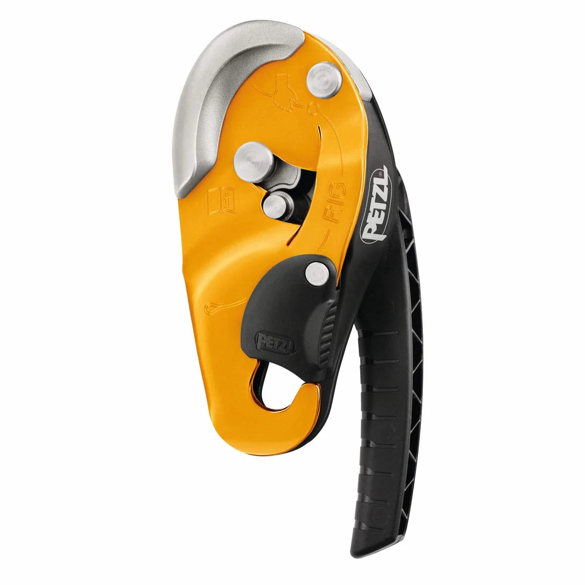 PETZL RIG Descender con bloqueo automático de cuerda 10-11,5 mm NFPA