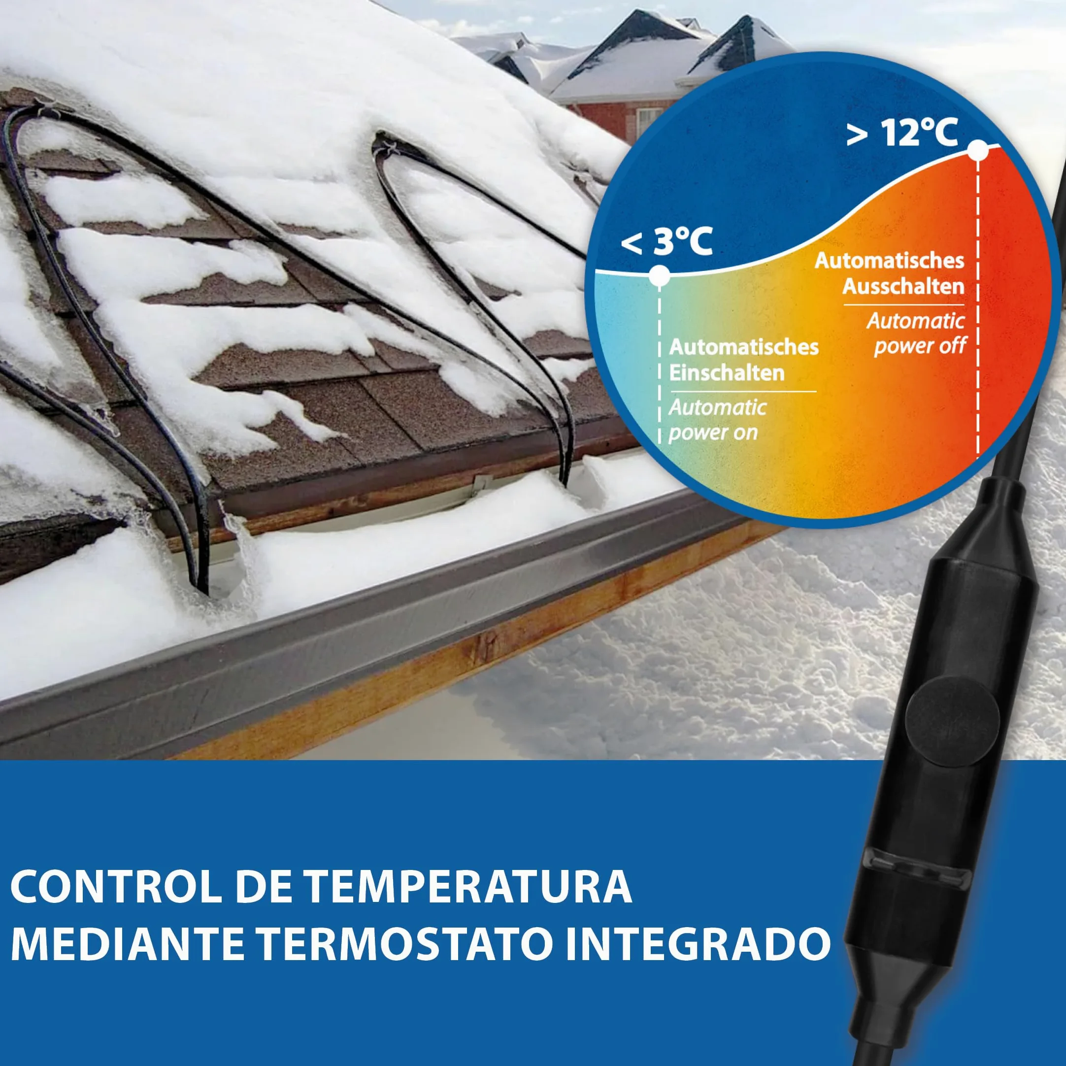 Cable de calefacción de protección contra heladas, autorregulación, variaciones