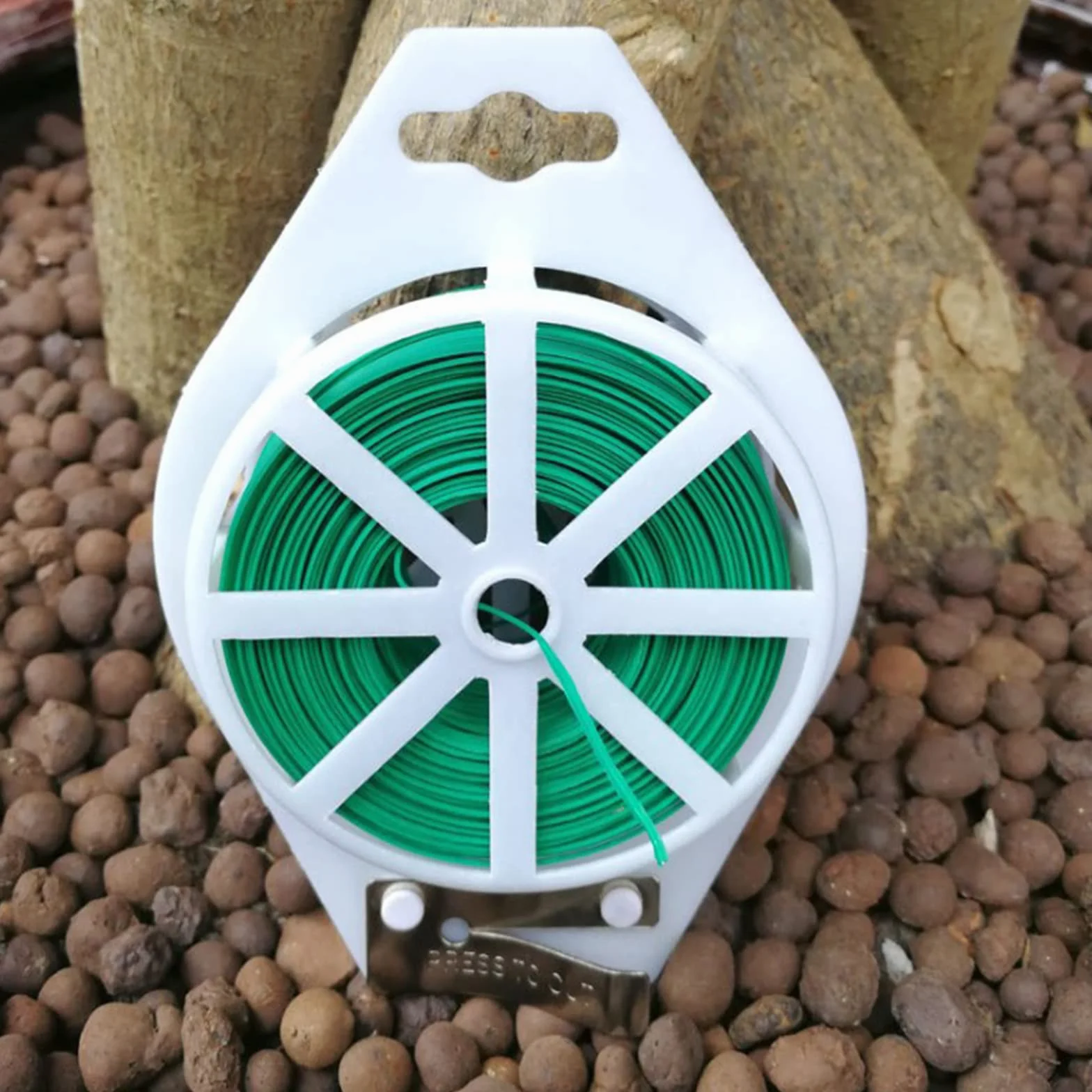 Jardín Planta Lazos 2 Piezas 100 m Alambre de Jardín Recubierto de Plástico Alambre Plastificado con Cortador para Jardinería Hogar Oficina