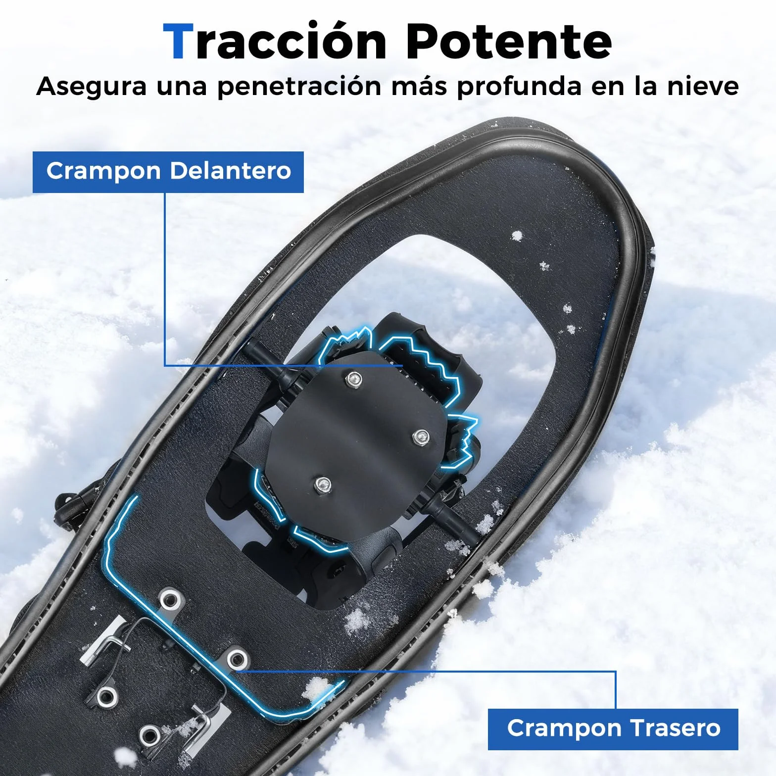 COSTWAY Juego de Raquetas de Nieve Aluminio Bastones Senderismo Fijación Ajustable Acolchado EVA Bolsa Transporte