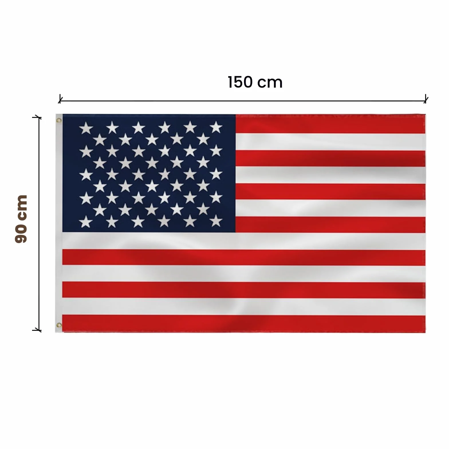 Bandera americana USA FLAG American Flag 90x150cm, bandera estadounidense, bandera de Estados Unidos, poliéster de calidad para interiores y exteriores, con bordes de doble costura de latón