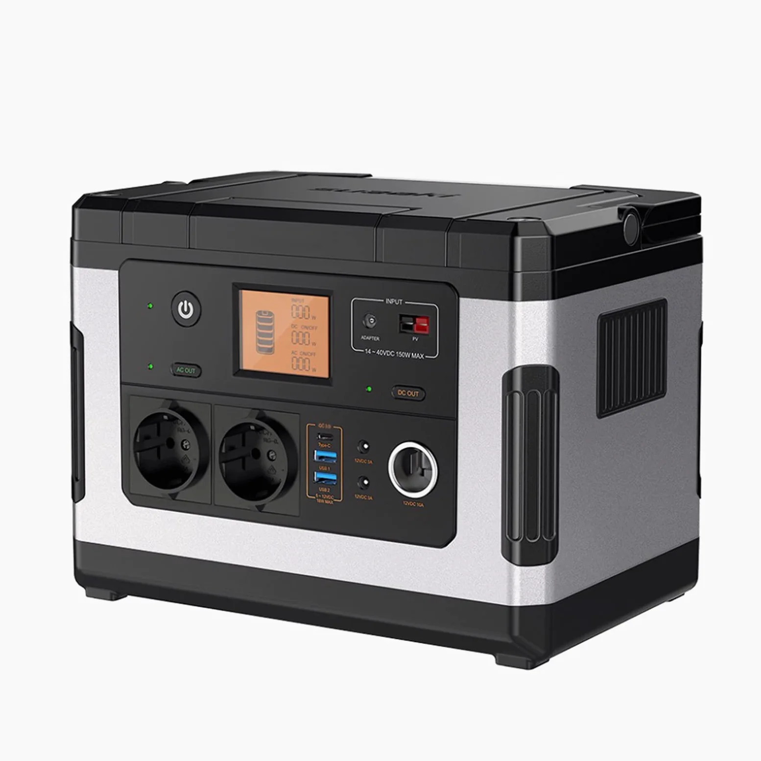 Generador De Estación De Energía Portátil De 500Wh Onda Sinusoidal Pura De 300 W Salida AC/DC/USB Banco De Baterías Recargables para Fuente De Respaldo De Energía para Acampar