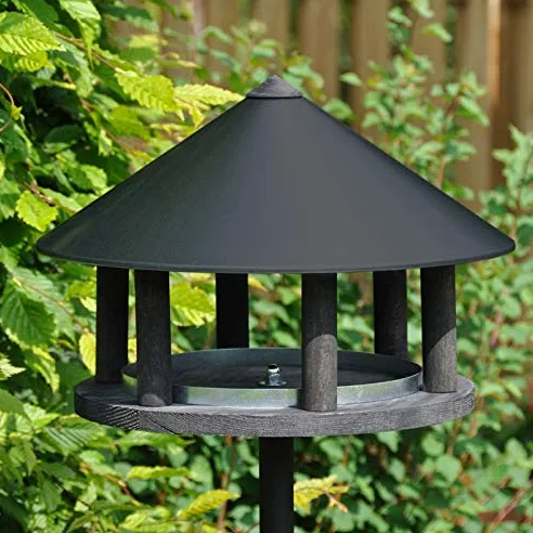VOSS.garden Comedero para pájaros Svendborg, diseño danés, Incluye pie de Metal