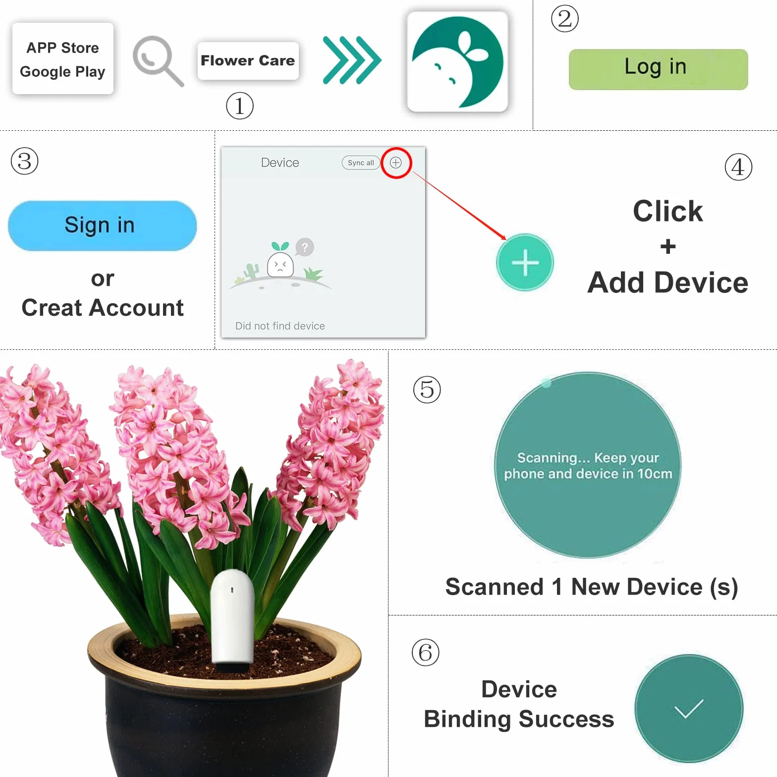 Medidor de humedad del suelo 4 en 1, monitor de agua para plantas, detecta automáticamente humedad/temperatura/luz/fertilidad, se puede conectar al teléfono móvil a través de Bluetooth, sensor