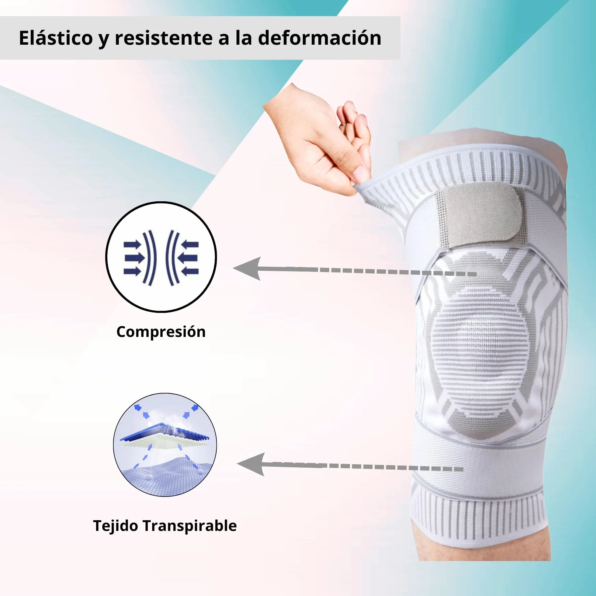 Drakon Rodillera de Compresión Menisco y Ligamento con Estabilizadores Laterales, Negro Large