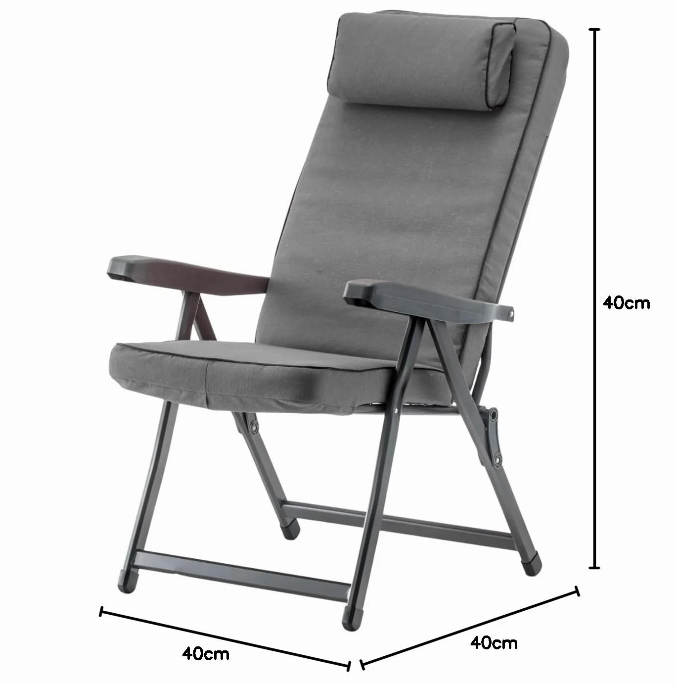 Tomaino Tumbona acolchada para uso interior exterior (Gris, Sillón estándar)