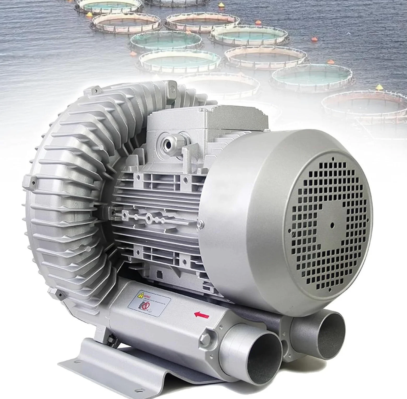 Bomba de Aire regenerativa eléctrica monofásica/trifásica 0.16-2.04HP Soplador de Anillo vorticial para aireación de Aguas residuales acuarios hidroponía fosas sépticas(550W/220V)