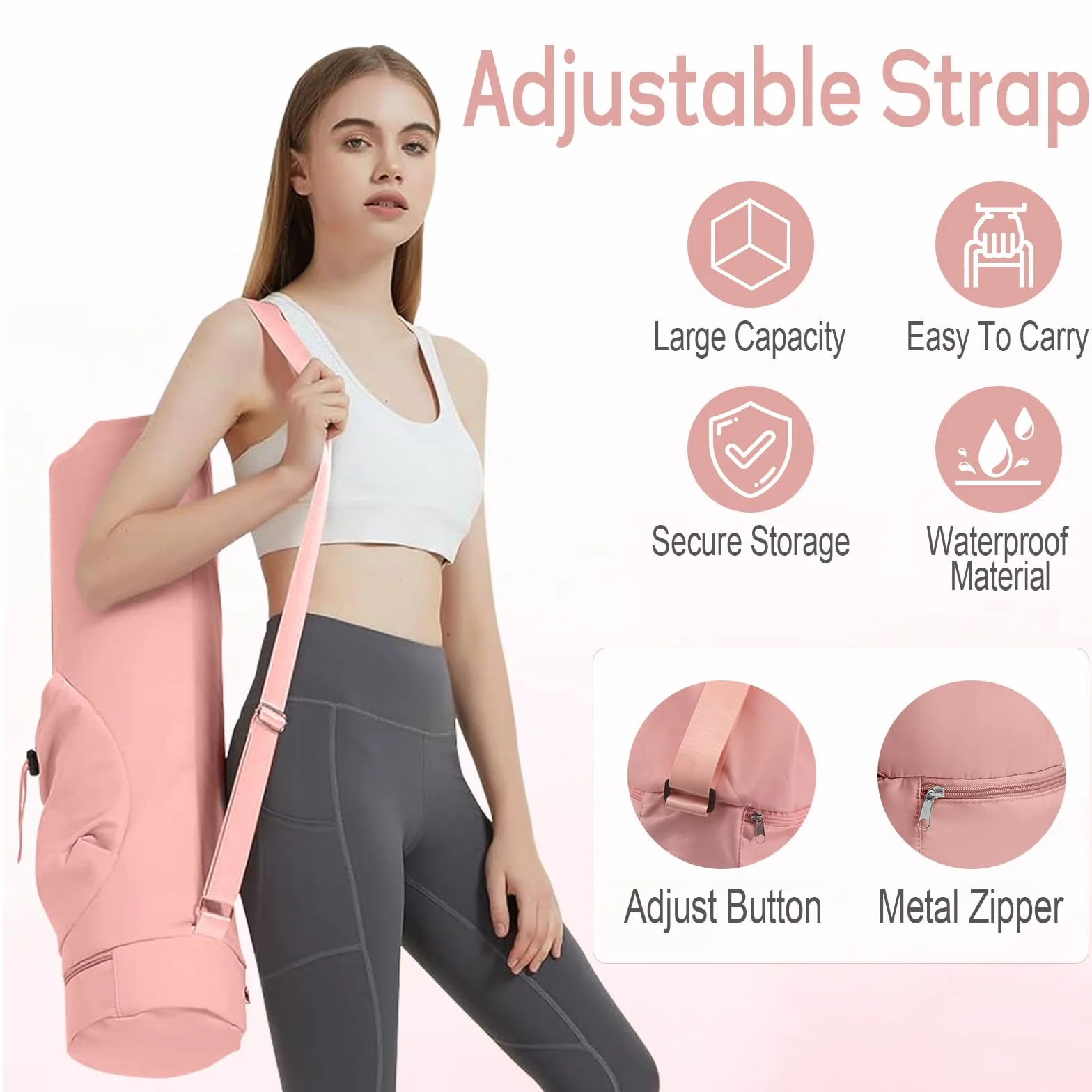 Bolsa para esterilla de yoga, soporte con almacenamiento multifunción para gimnasio, playa, viajes