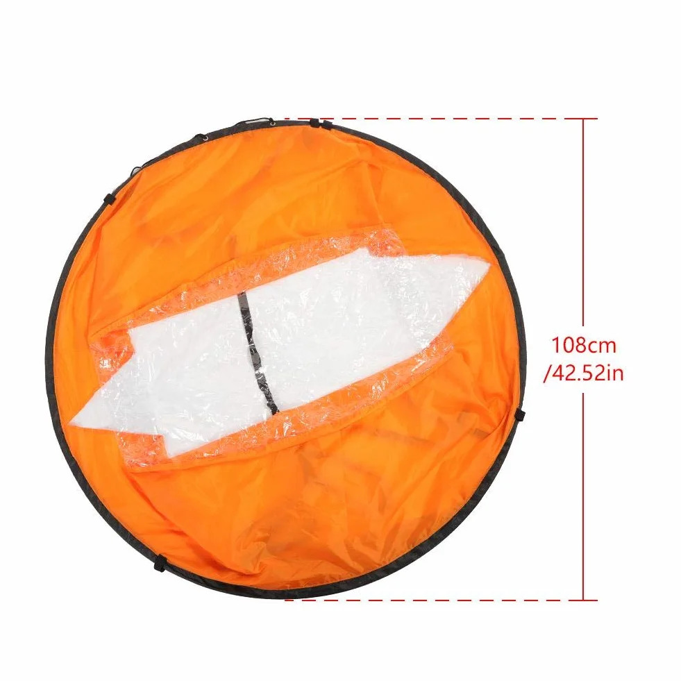 VBESTLIFE Kayak de 42 pulgadas con pala plegable a prueba de viento, kit para vela de kayak con ventana transparente