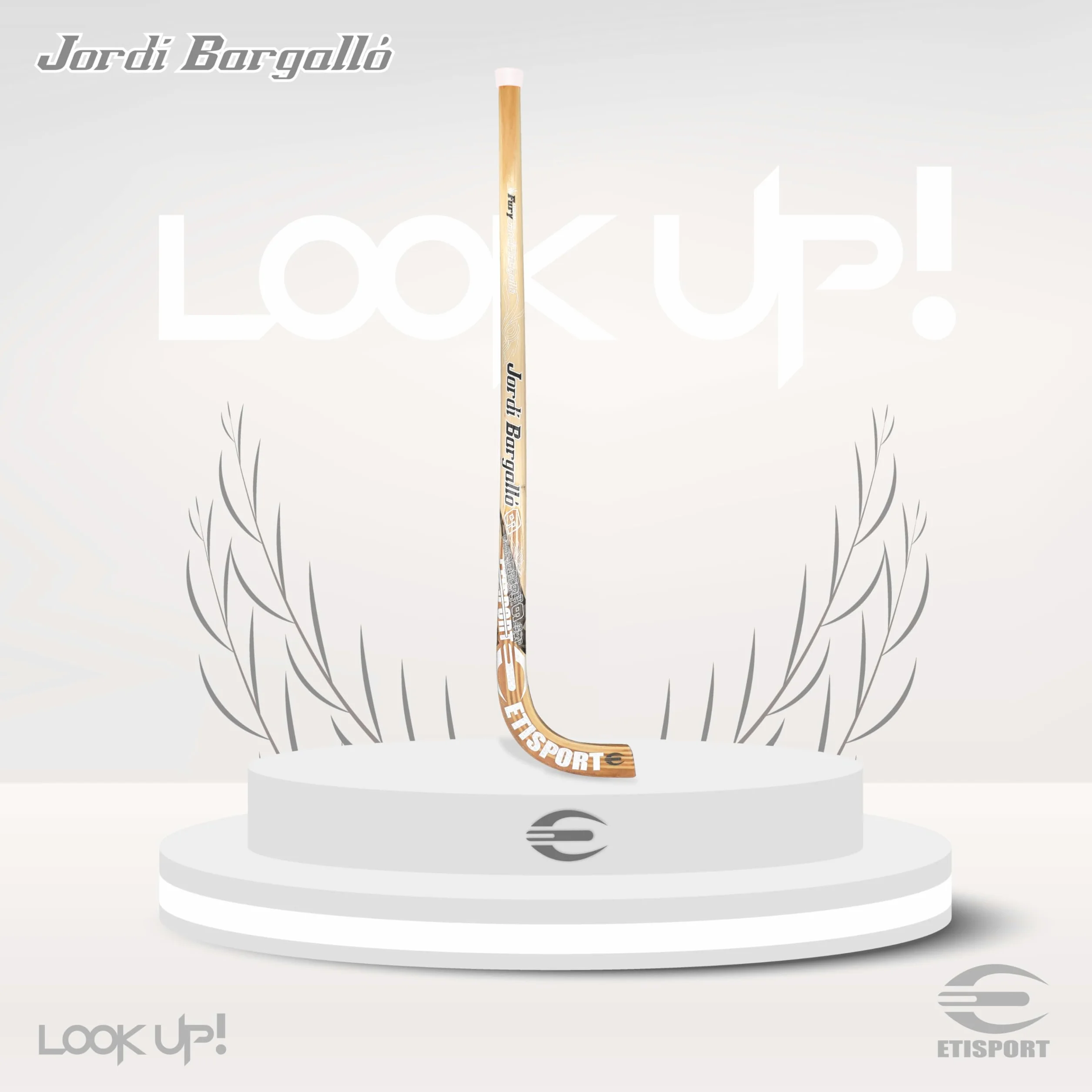 Jordi BARGALLÓ Stick de Hockey Profesional Rígido Peso Medio Mango Delgado Hickory Pala Laminada Fibra Exterior