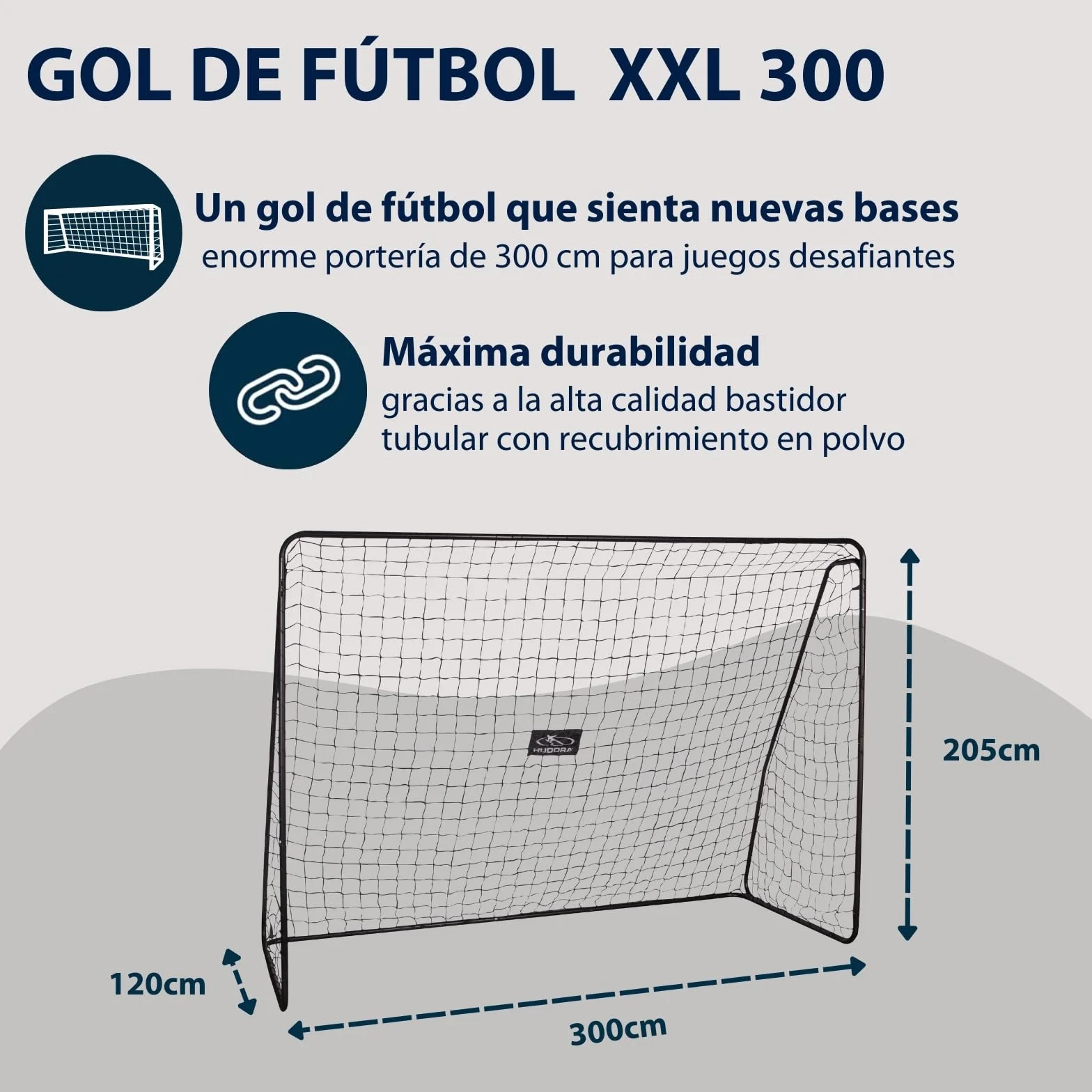 HUDORA Fußballtor XXL - wetterfestes Fußballtor mit Netz für Kinder & Erwachsene