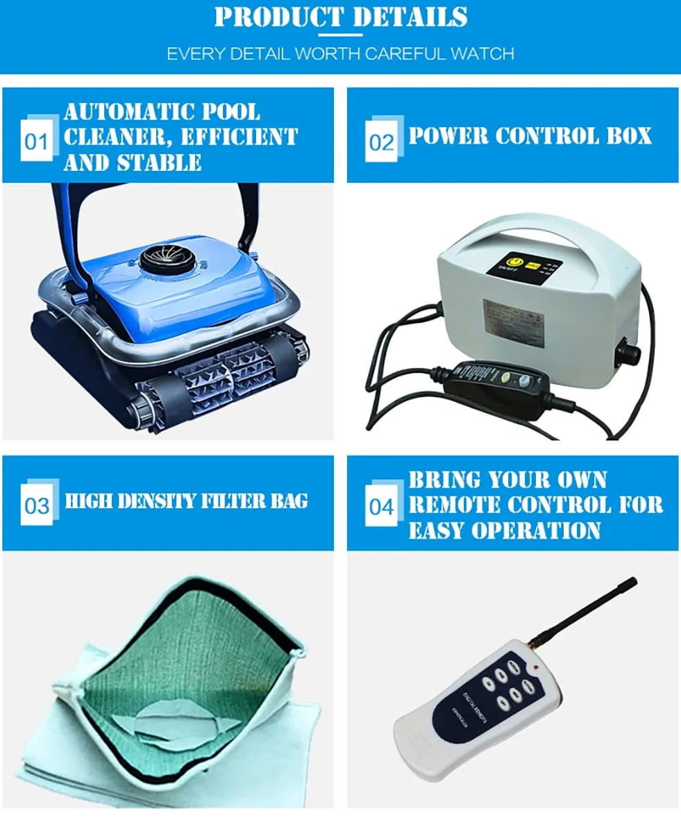 Aspirador de piscina Limpiador robótico de piscina completamente automático con escalada en la pared, dos canastas de filtro más grandes y cable flotante de 50 pies, fácil de limpiar Piscina sobre/en