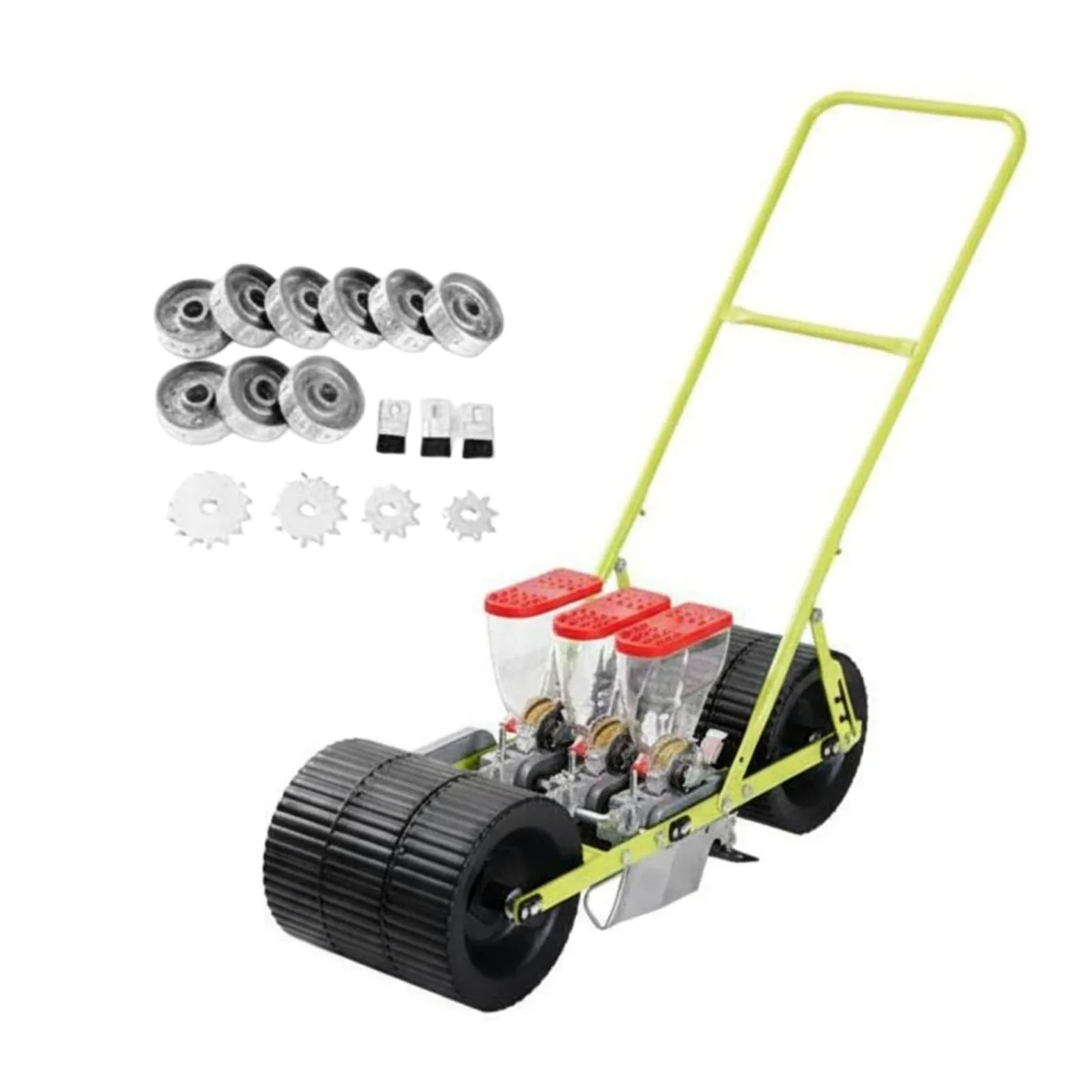Sembradora de Manual Sembradora Sembradora de Jardín Sembradora de Precisión con Separación y Profundidad Ajustables Distribución Constante y Placa, 3 Filas