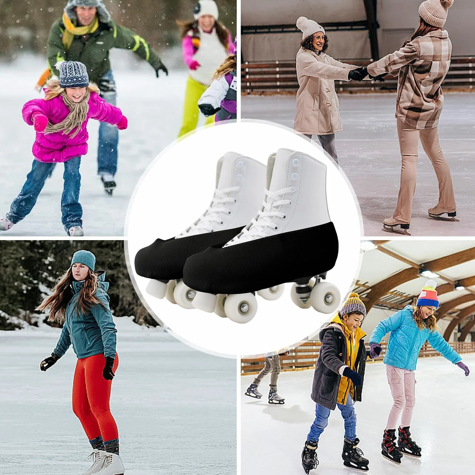 Fundas para patines de hielo elásticas protectoras para niños niñas adultos patinaje artístico hockey