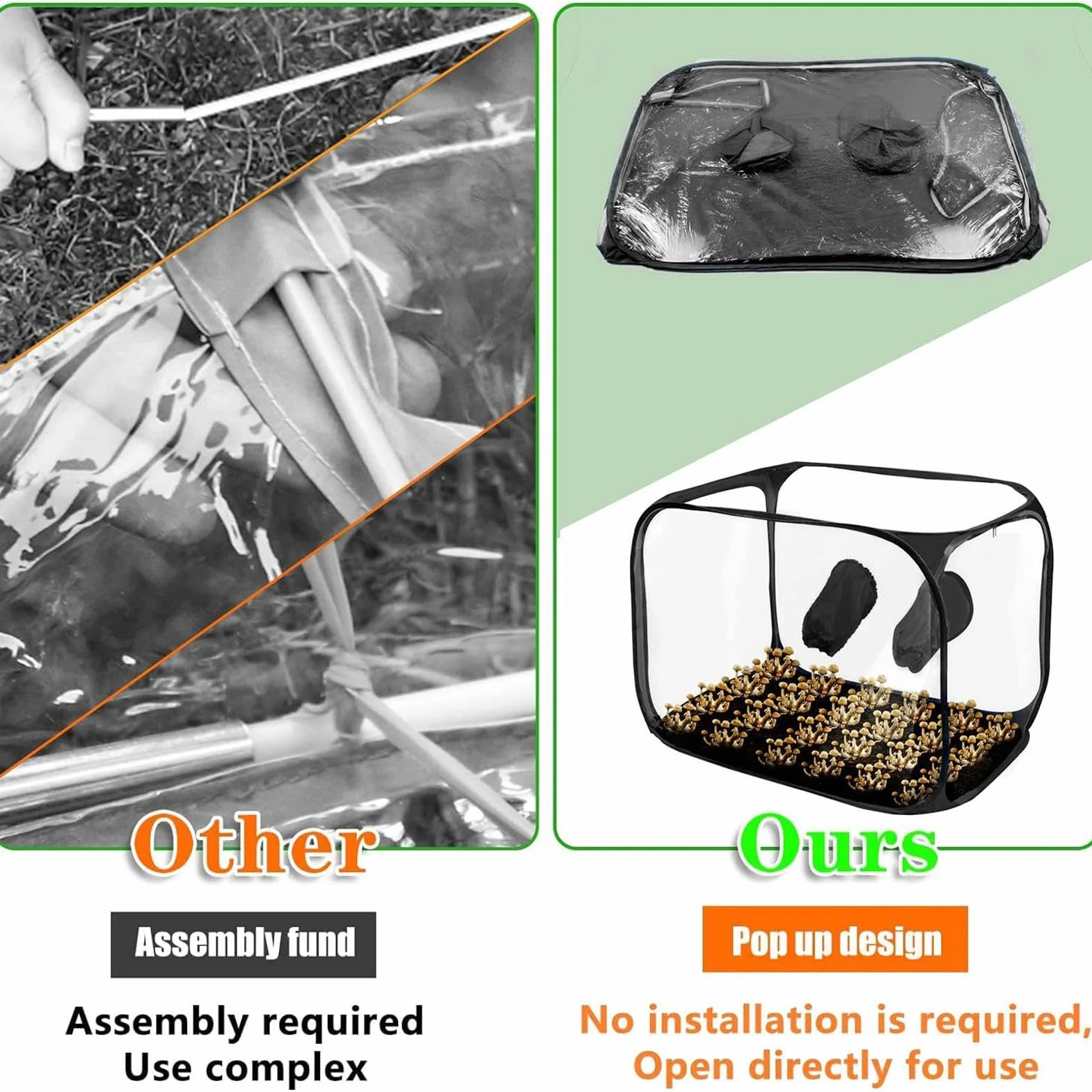 Still Air Box Caja De Cultivo De Hongoss Micológicos, Still Air Box Mushroom Micología Campana Extractora, Conjunto De Cultivo De Hongoss Bolsa De Hongoss Estación Propagación De Plantas Invernadero