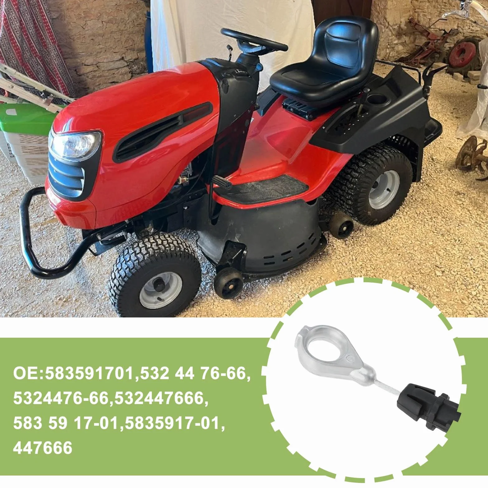 Create idea 1x Cable Bowden para Cortacésped Compatible con Jonsered LT 2320 CMA2 Compatible con Husqvarna TC142 TC 142 T OE 583591701,532 44 76-66,5324476-66