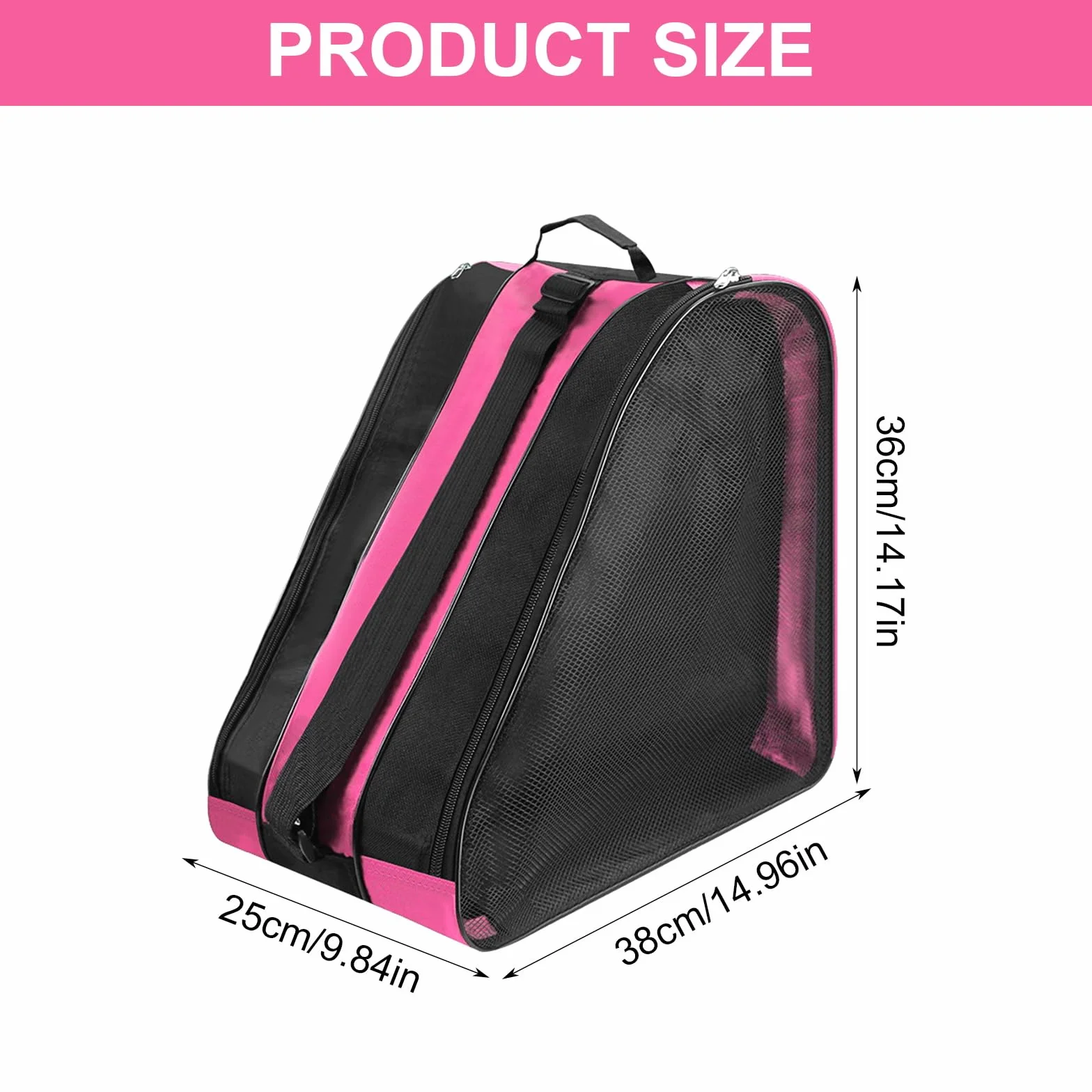 Bolsa para patines de hielo para niños con correa ajustable, mochila para botas de esquí