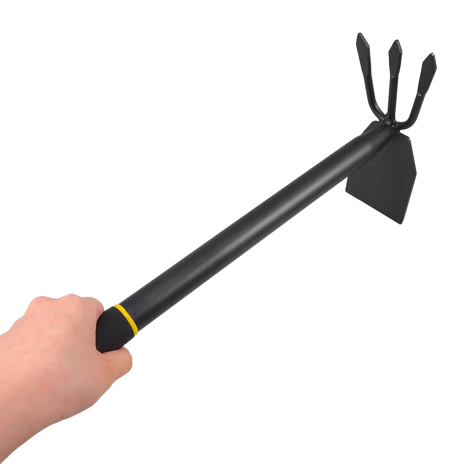 Yardwe Azada de Acero Manganeso Resistente y Antióxido para Jardinería, Herramienta para Desherbar y Plantar Mango Largo, Adecuado para Huertos y Cultivo en Exteriores