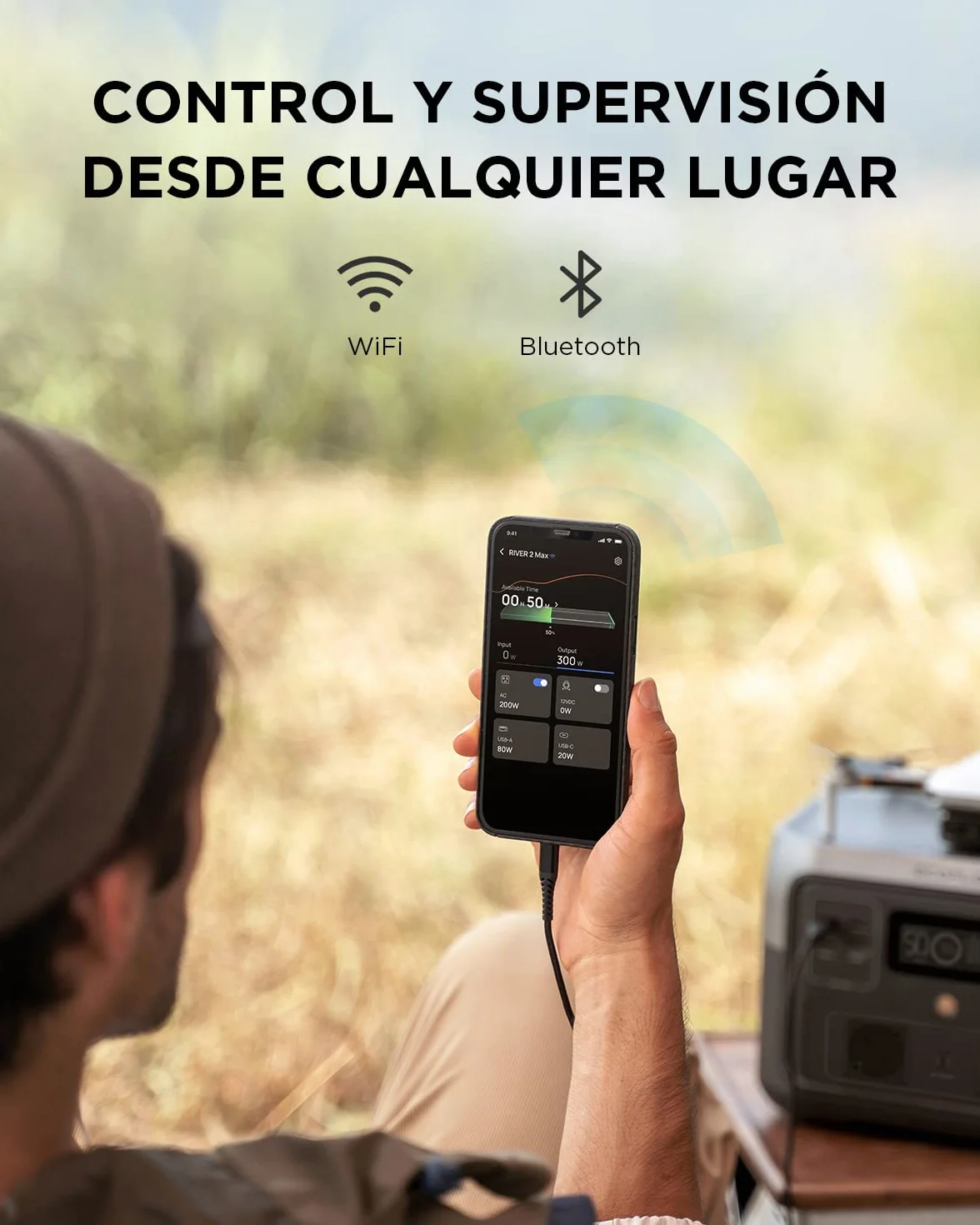 Estación de energía portátil EF ECOFLOW RIVER 2 MAX, batería LiFeP04 de 512 Wh, carga rápida en 1 hora, hasta 1000 W de potencia, generador solar para acampadas al aire libre/caravanas