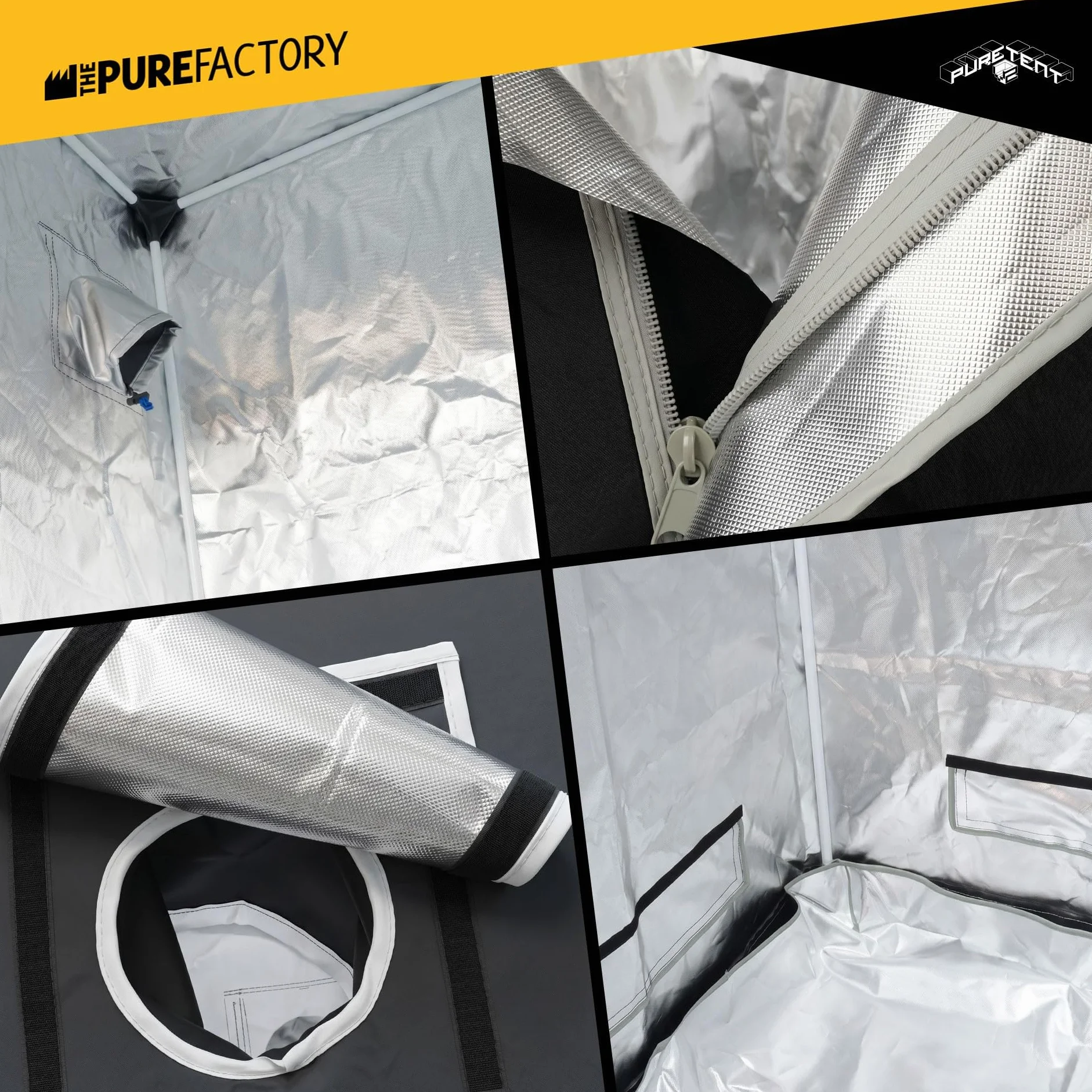 Armario de Cultivo Medio | Pure Tent Vers 2.0 | 80X80X180 cm | Ideal para Cultivo Interior de Plantas | Control de Luz Efectivo | Lona Impermeable | Estructura de Ventilación