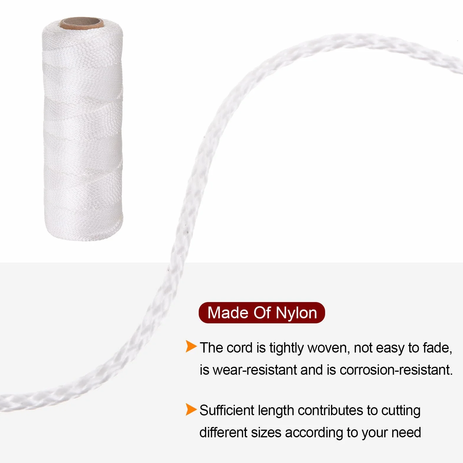 QUARKZMAN 2pcs Línea de Albañil de Nylon Trenzado de 1.5mm x 500 pies para Pesca, Jardinería y Manualidades, Color Blanco