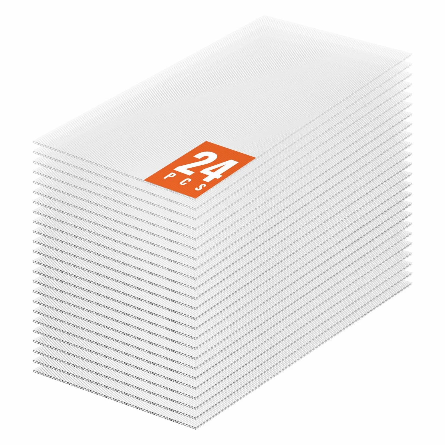 VEVOR Paneles de Policarbonato para Invernadero, Láminas de Plástico Corrugado con Protección UV Resistente al Agua, Resistentes al Impacto para Invernaderos y Jardines, 1210 x 605 x 4 mm, 24 uds