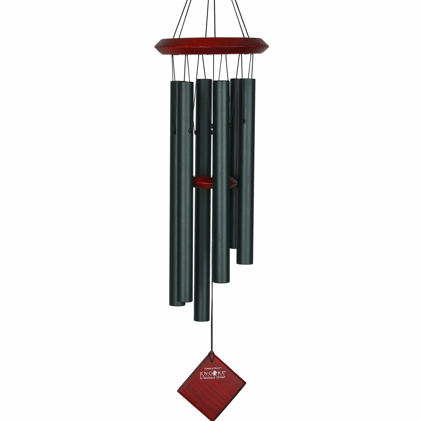 Woodstock Chimes Encore Plutón Verde Carrillón para Jardín - 6 Tubos Afinados Color Verde