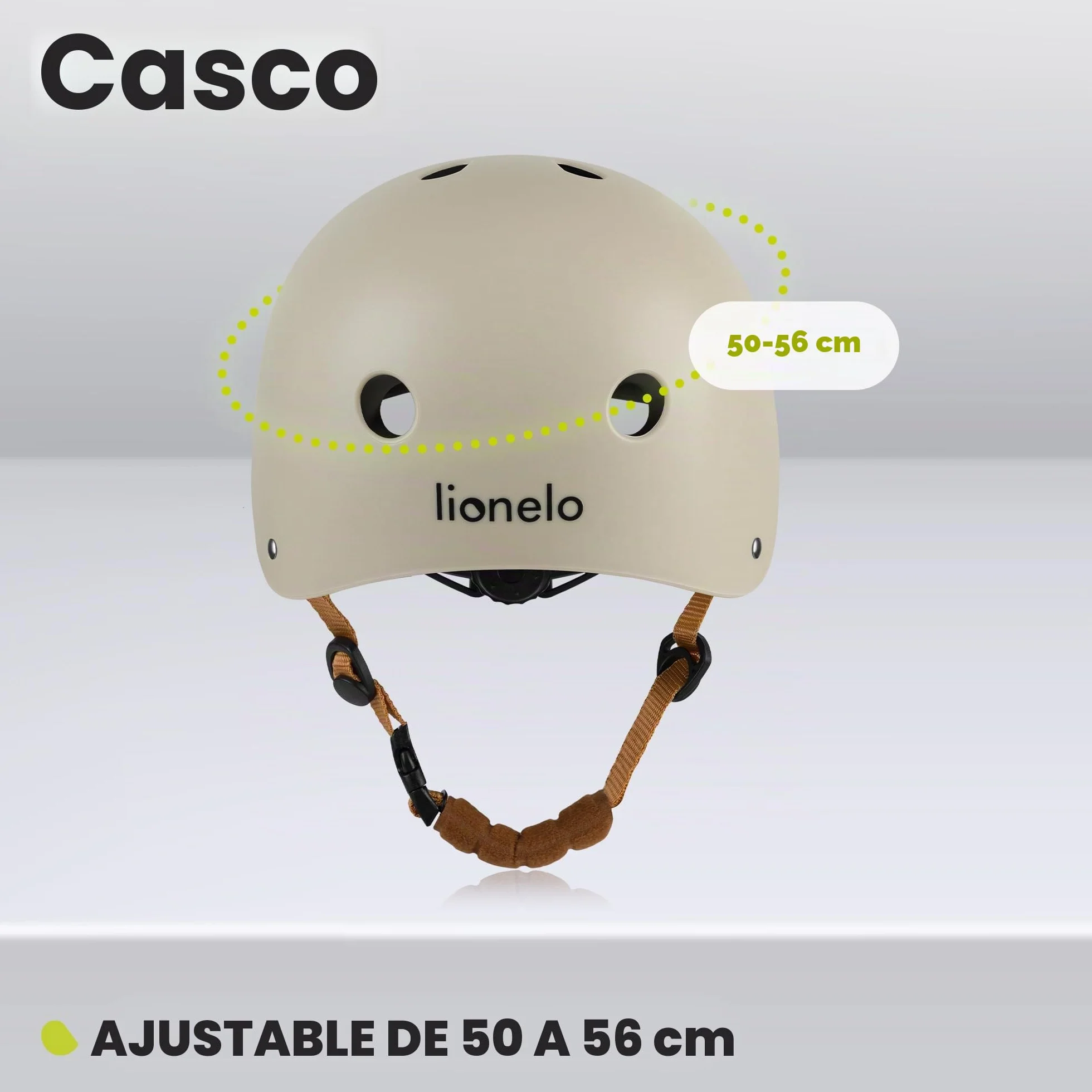 LIONELO Helmet Casco Protector Bicicleta Infantil Ajustable 50-56 cm Protector de Barbilla con Certificado Intertek Talla S