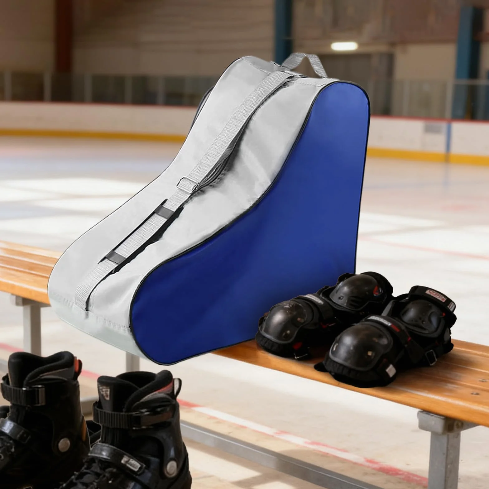 Bolsa de patinaje mochila ajustable para niña con cremallera