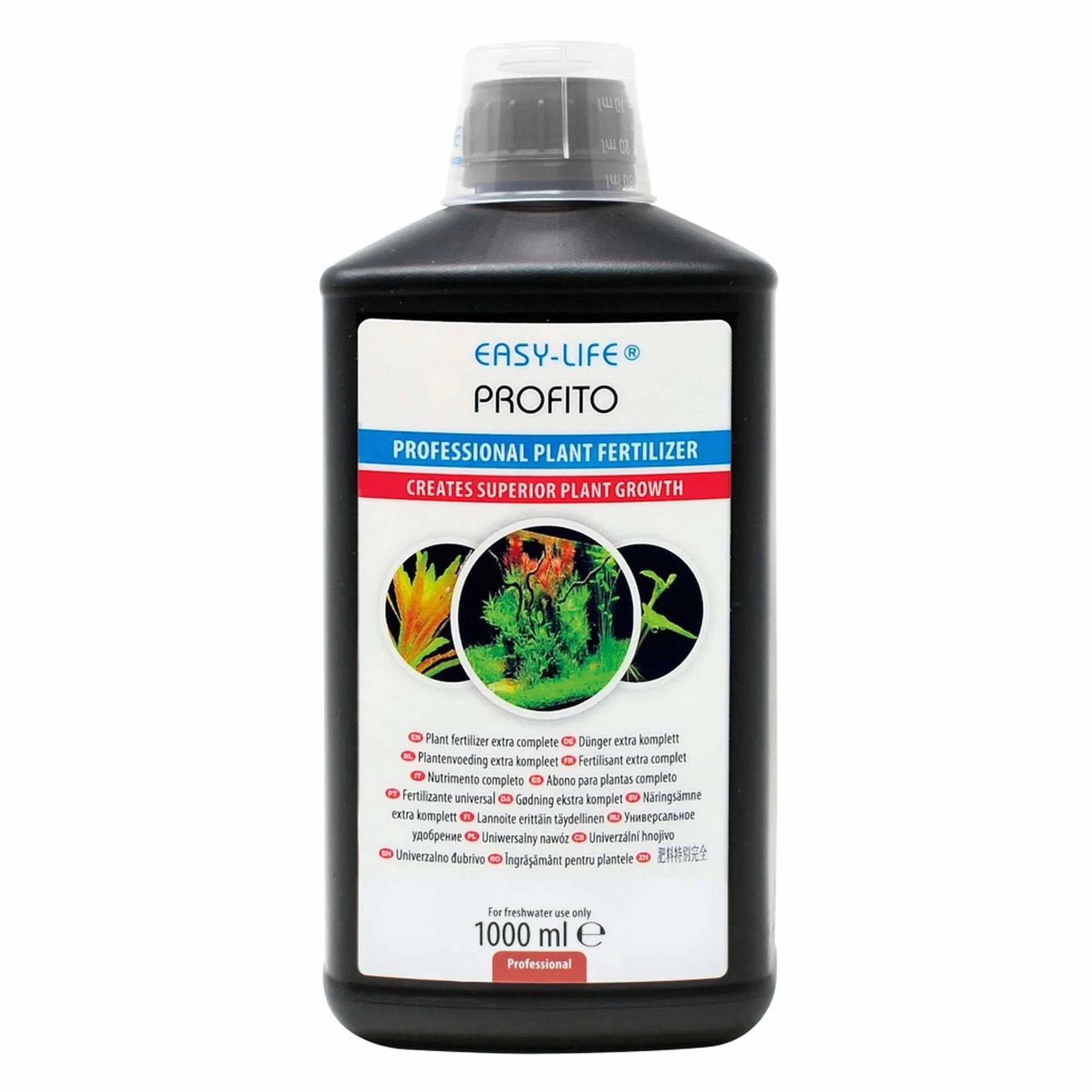 Easy-Life ProFito Fertilizante Universal para Plantas de Acuario, Abono Líquido Todo en Uno con Hierro, Potasio y Manganeso, Estimula el Crecimiento y el Color sin Nitratos ni Fosfatos, 1000ml