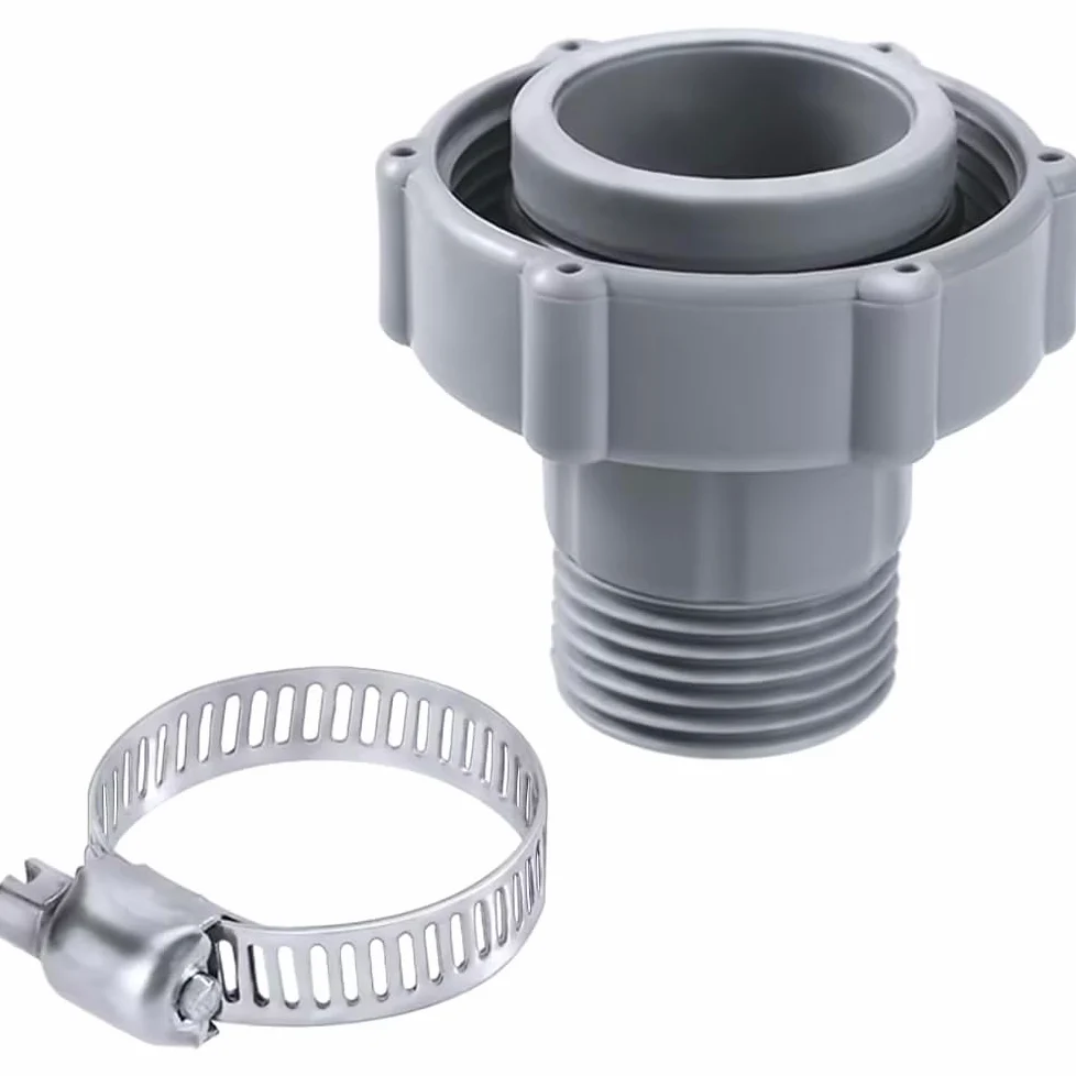 1 conector de manguera de piscina gris para P6A1420 P6D1420 P6H1420 P6D1420 P6D1420ASS16 F4D019B-03B conexión sin fugas, sistema de drenaje de agua de piscina, piezas y accesorios pequeños (1.5