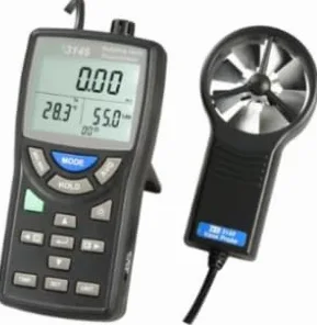 TES3145 - Anemómetro portátil de viento, velocidad de flujo de aire y temperatura