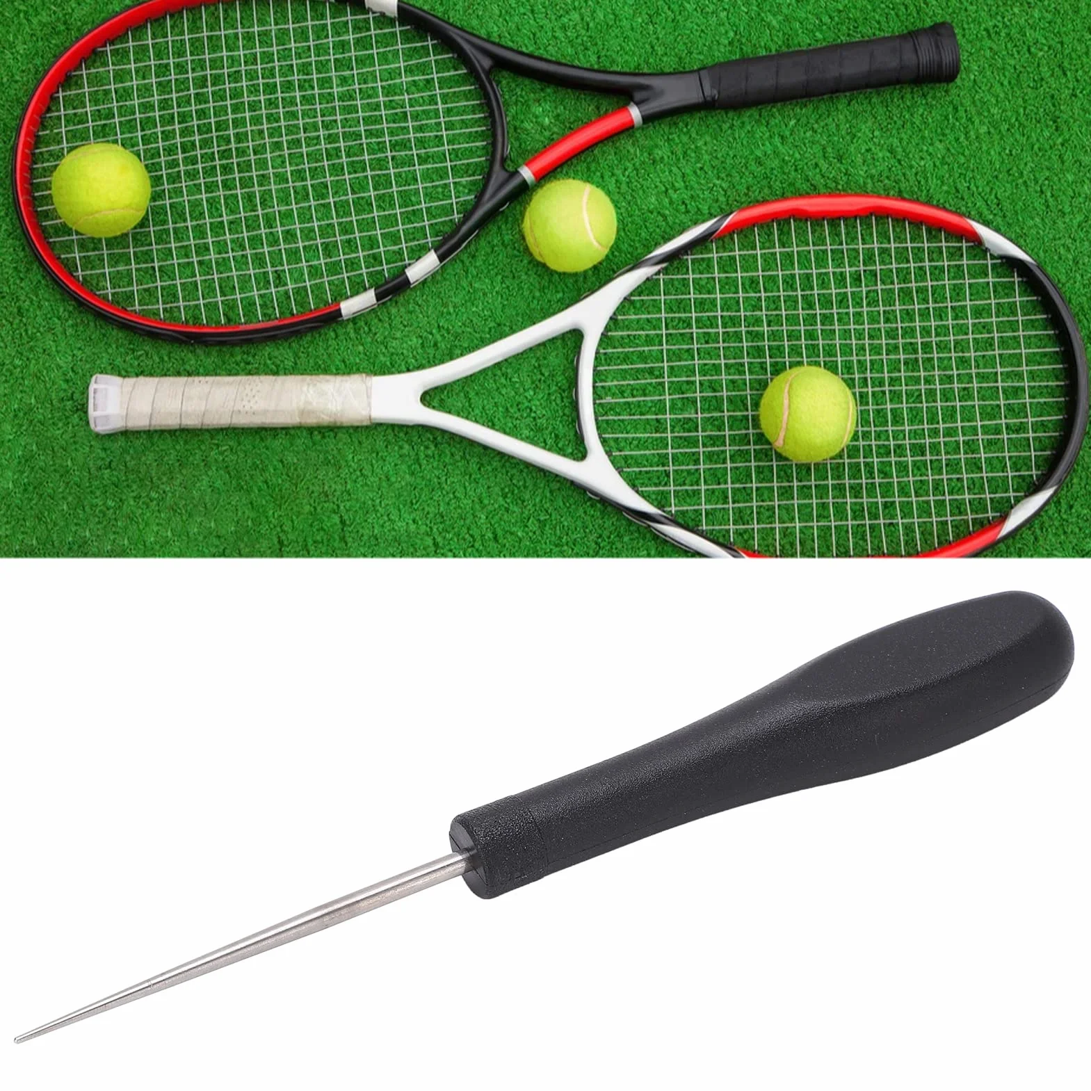 Punzón Recto Cónico de Acero para Encordar Raquetas de Bádminton y Tenis con Mango de ABS