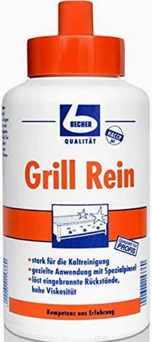 Juego de 6 litros de Dr. Becher Grill Puro – Limpiador de parrilla – Elimina residuos de parrillas, freidoras, hornos, bandejas esmaltadas | Juego de 1 botella de pincel + bidón de 5 L | Incluye