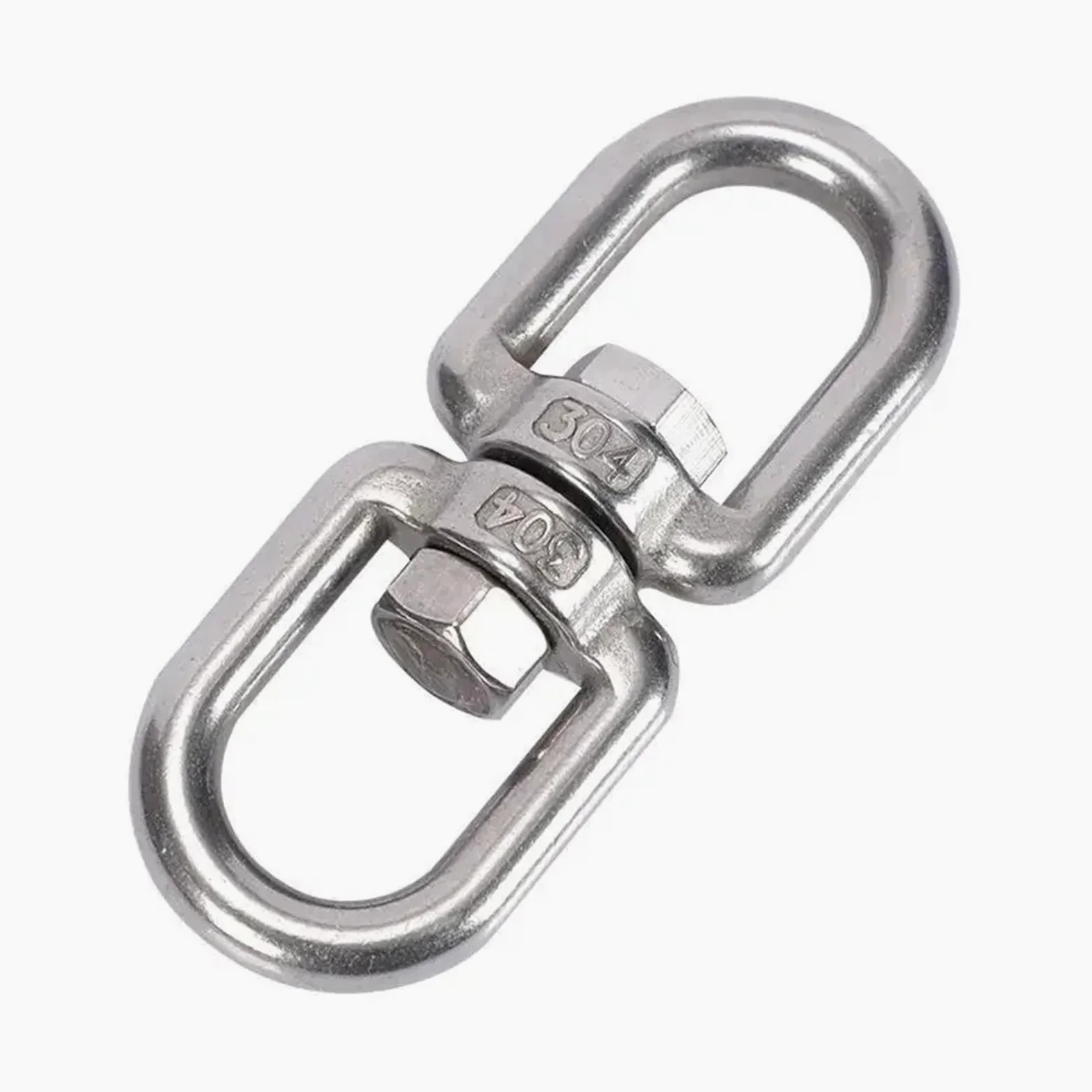 SITBXO Giratorio de Doble Extremo 10 Piezas M4 M5 M6 M8 M10 De Acero Inoxidable Doble Extremo Giratorio con Gancho Ojo, Grillete Anillo, Mosquetón(M12)
