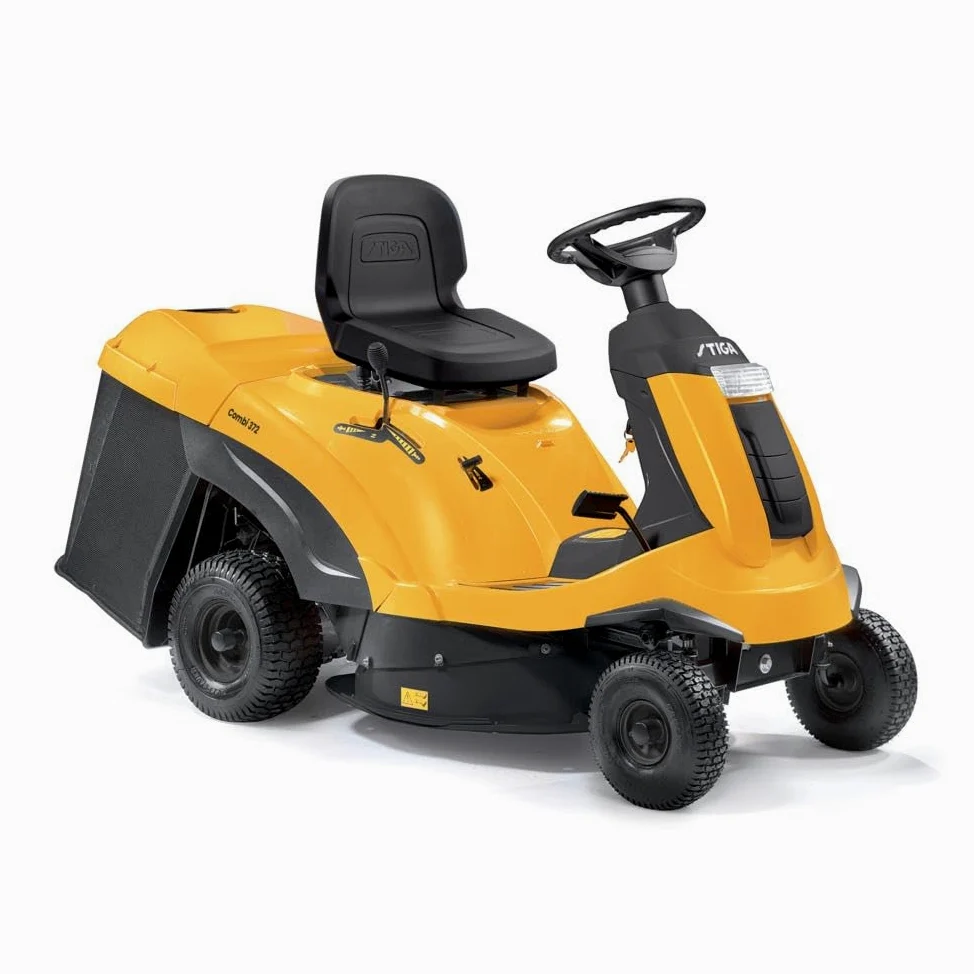 STIGA Cortacésped Combi 372 - Motor 414cc ST 400, cubierta de 72 cm, transmisión hidrostática, depósito de recolección de hierba de 170 l, tapón de mantillo incluido